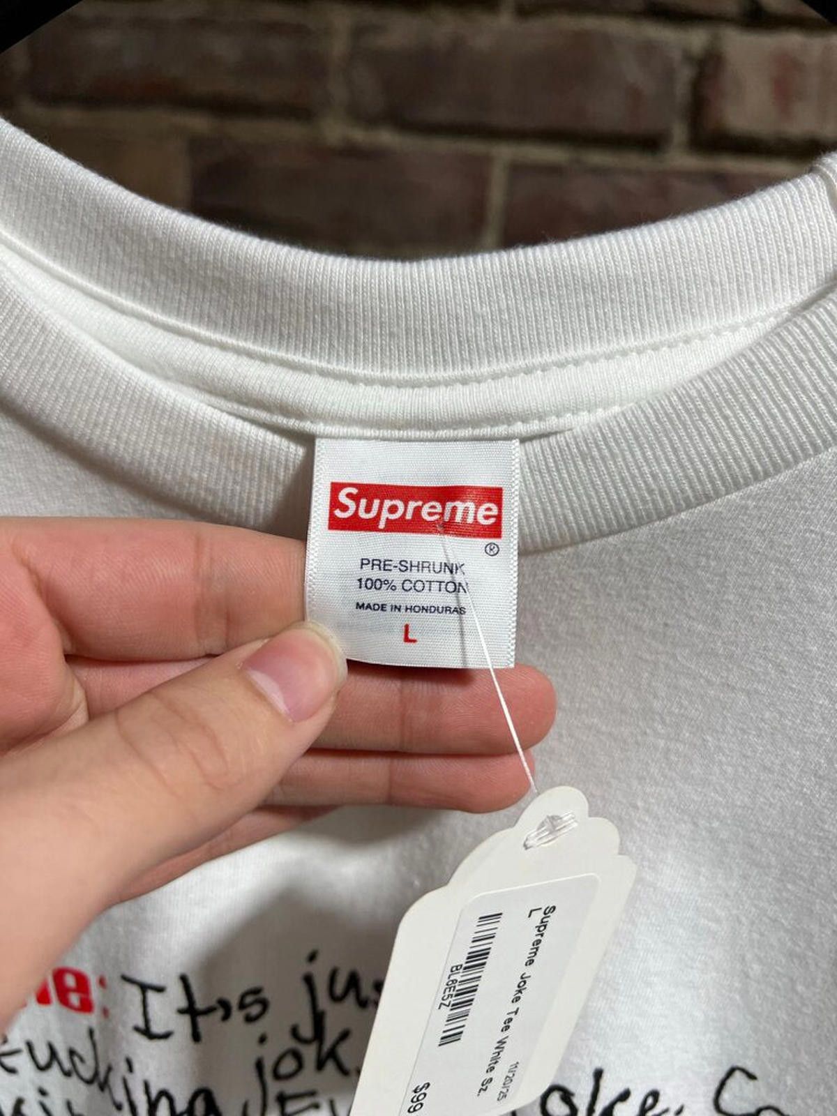 Supreme Supreme Joke Tee White Sz. L Size ONE SIZE - 3 Thumbnail