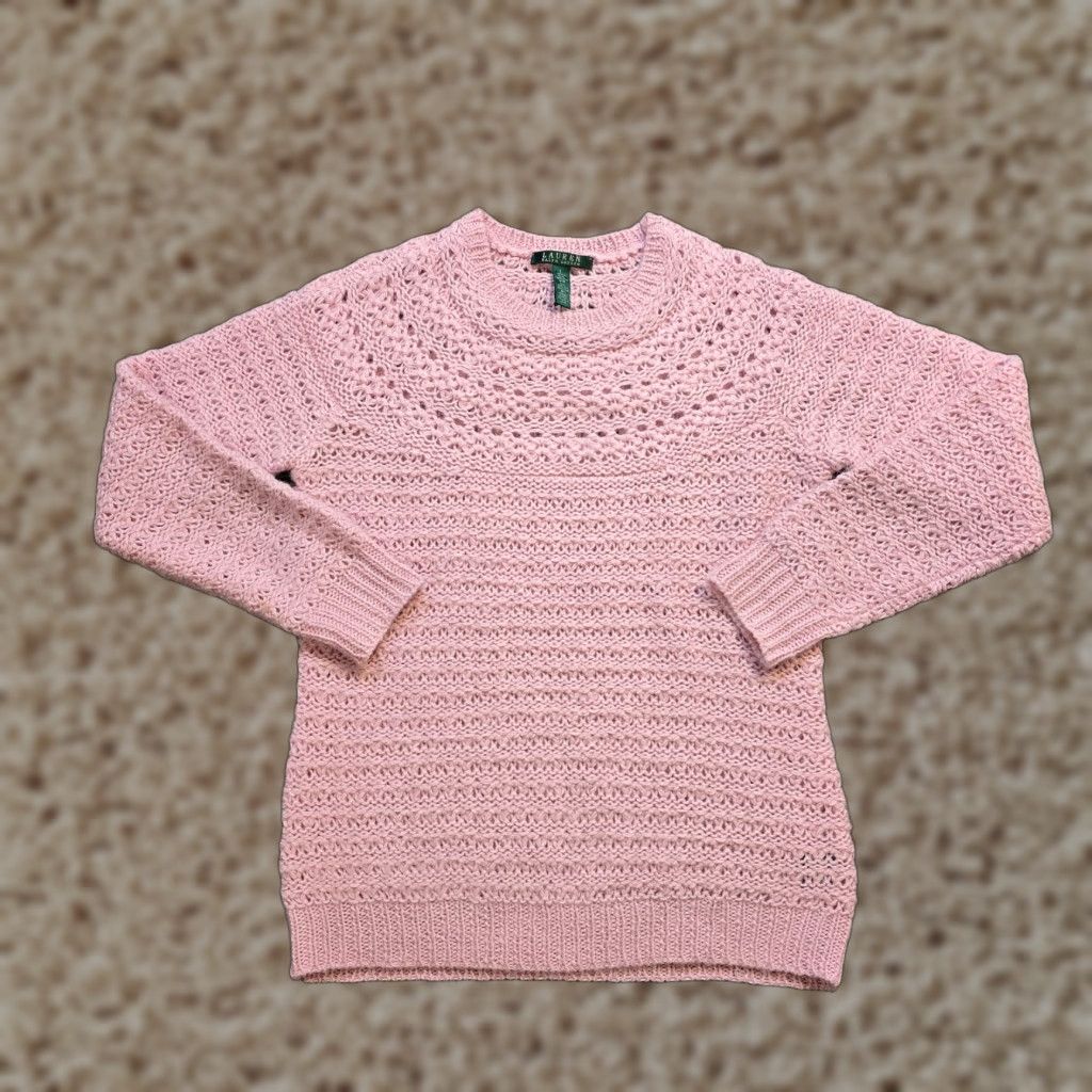 Ralph Lauren VINTAGE Lauren Ralph Lauren Sweater Womens Large Pink Alpaca Blend Chunky Knit Casual Size L / US 10 / IT 46 - 1 Thumbnail