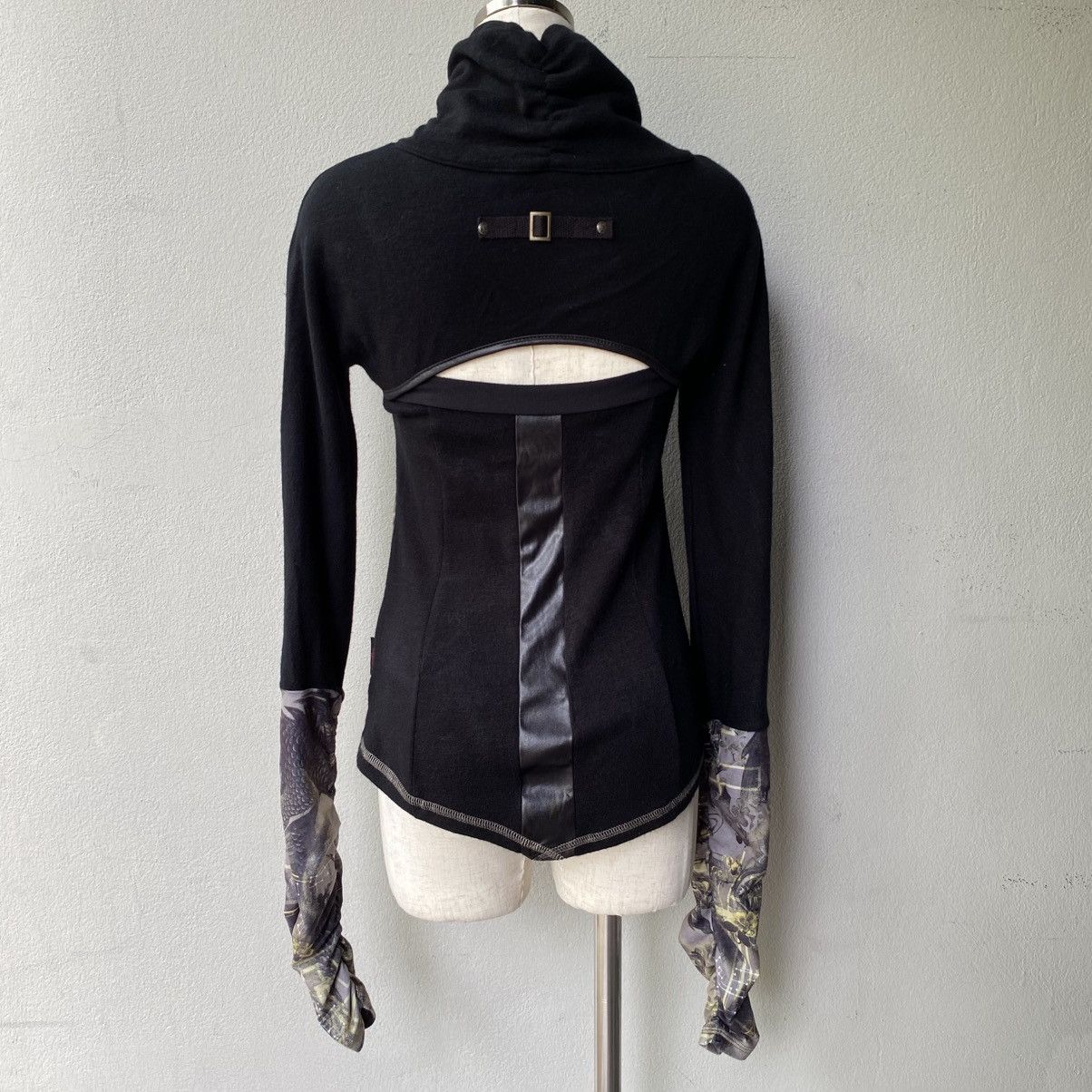 Japanese Brand OZZ CROCE Y2K Punk Black Dragon Print Layered Top Size S / US 4 / IT 40 - 2 Thumbnail