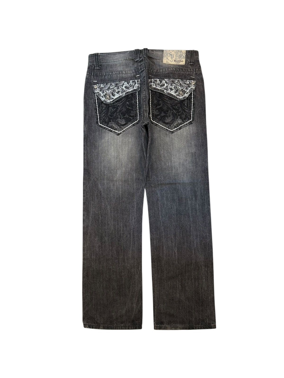 Southpole Southpole Premium Black Grey Baggy Denim Jeans Print Logo Size US 36 / EU 52 - 1 Thumbnail
