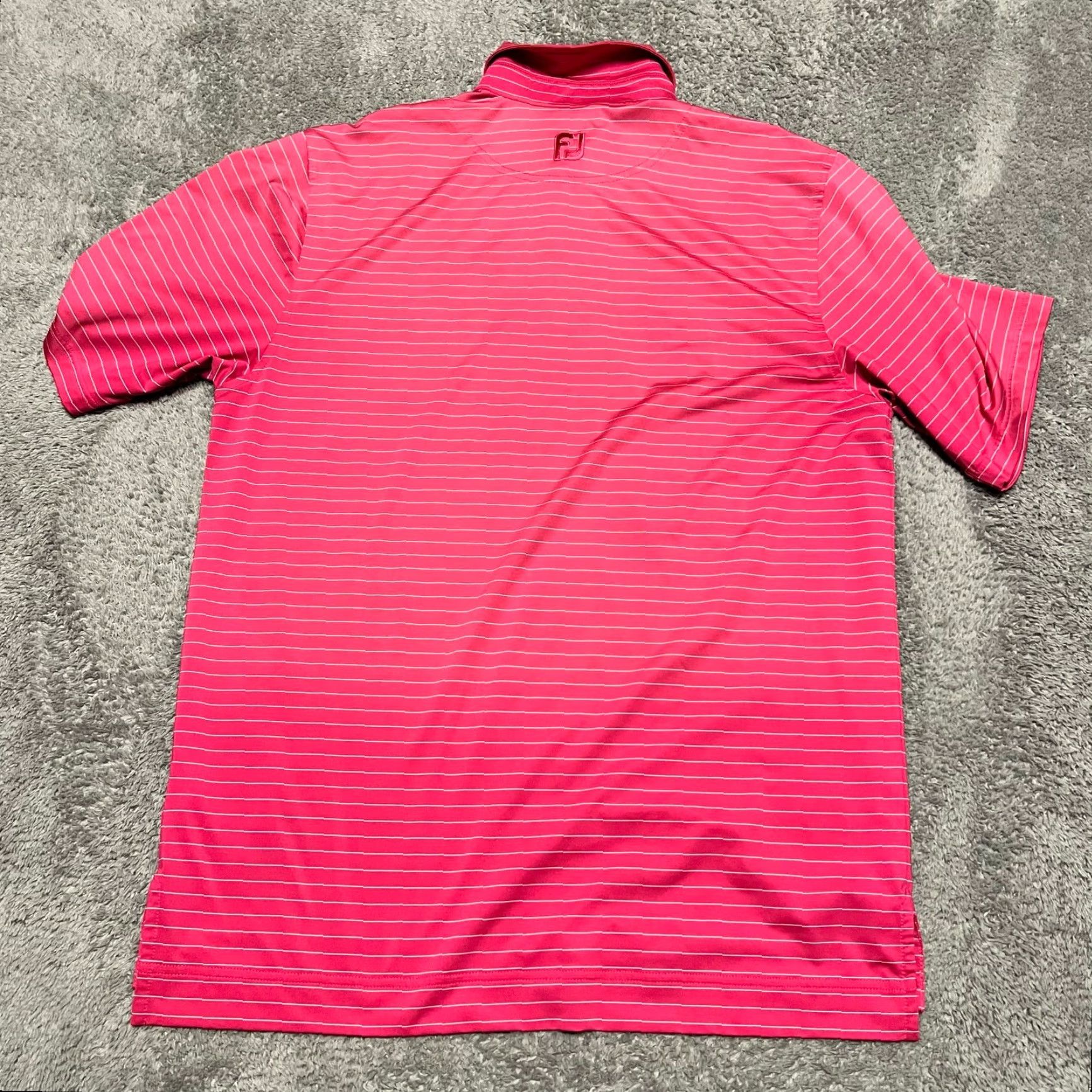 Footjoy Footjoy Polo Shirt Mens Medium Hot Pink Striped Golf Short Sleeve Size US M / EU 48-50 / 2 - 4 Thumbnail