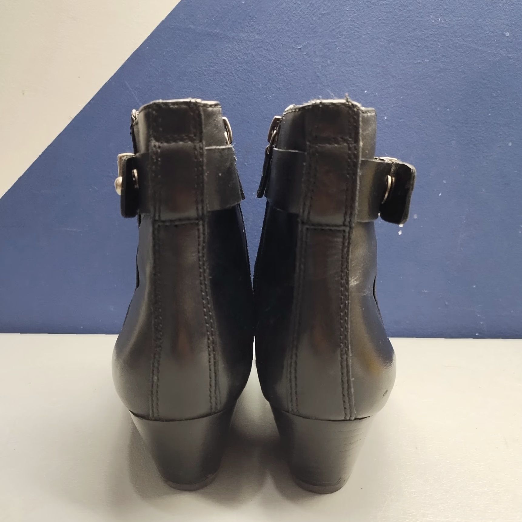Franco Sarto Franco Sarto Quest Ankle Boots Womens Size 8 Black Leather Studded Side Zip Bootie Size US 8 / IT 38 - 5 Thumbnail