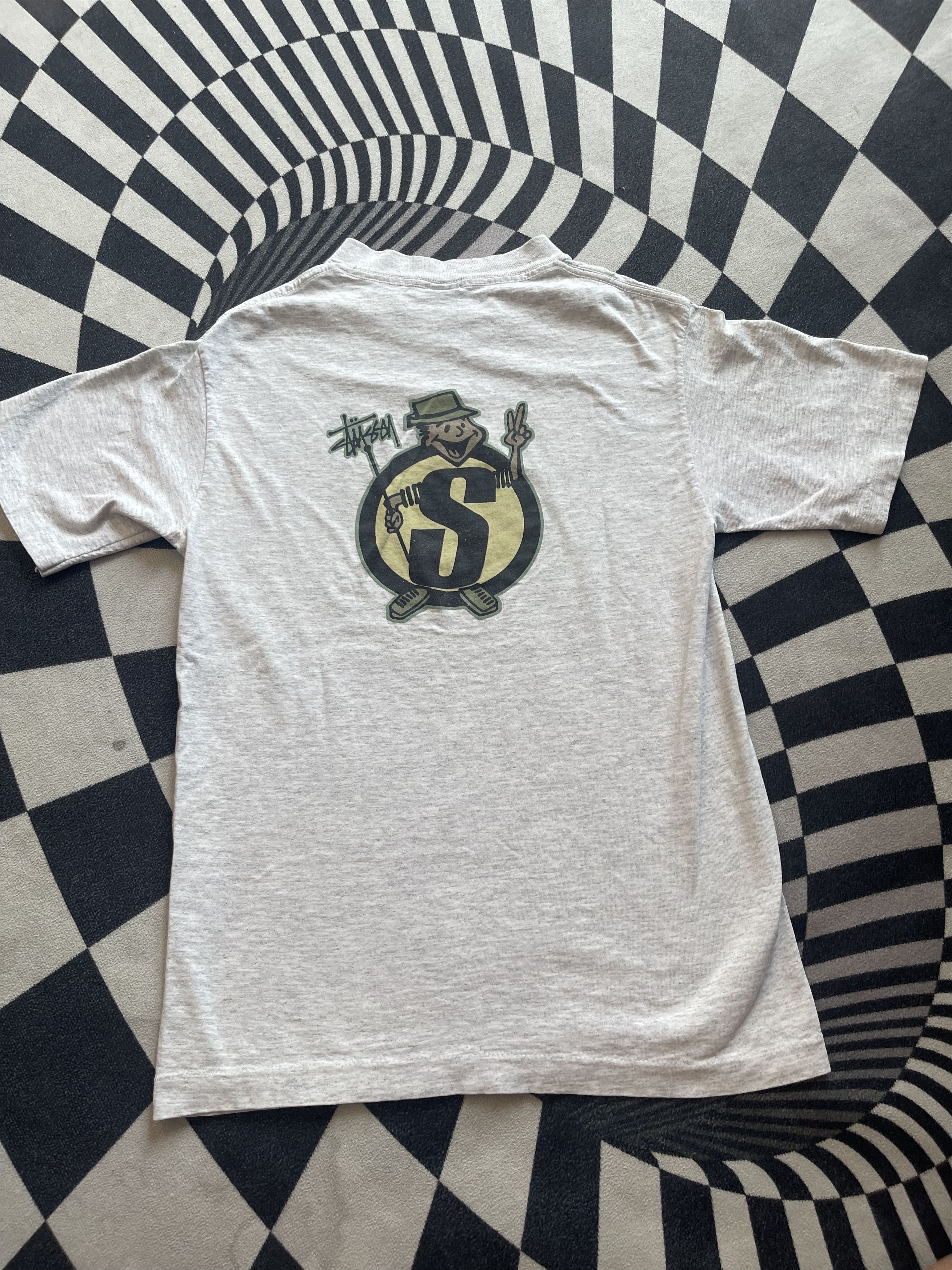 Stussy VINTAGE 90s STUSSY Skate Man S-Logo T-Shirt Size US S / EU 44-46 / 1 - 6 Thumbnail