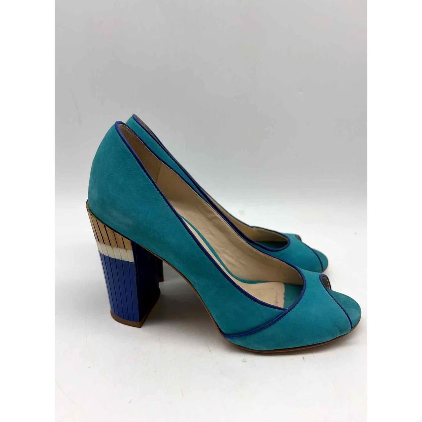 Vintage guilhermina Block Blue Pre Owned Size Heels Size US 6 / IT 36 - 3 Thumbnail