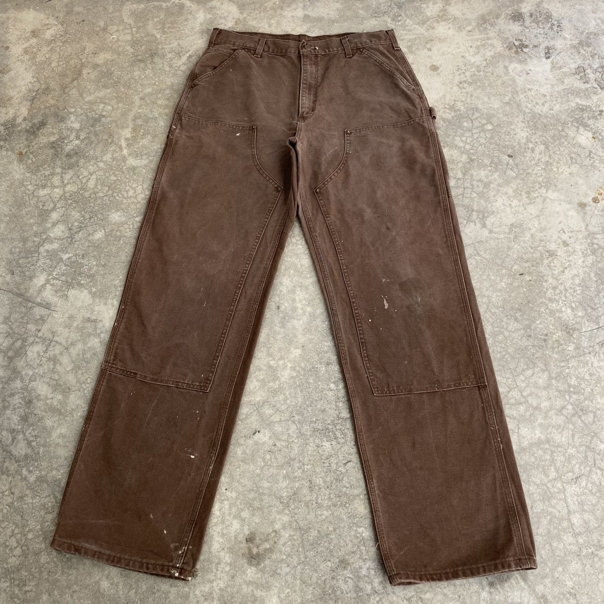 Carhartt Vintage Carhartt Double Knee Faded Brown Carpenter Pants Size US 34 / EU 50 - 1 Thumbnail