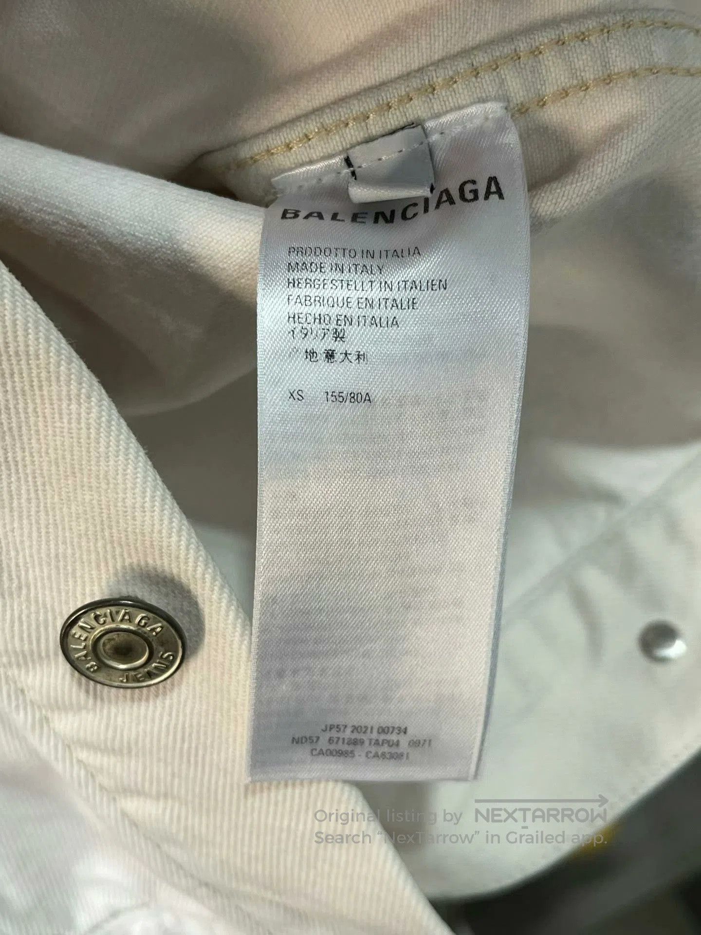 Balenciaga balenciaga white embroidered denim jacket xs. Size XS / US 0-2 / IT 36-38 - 7 Thumbnail