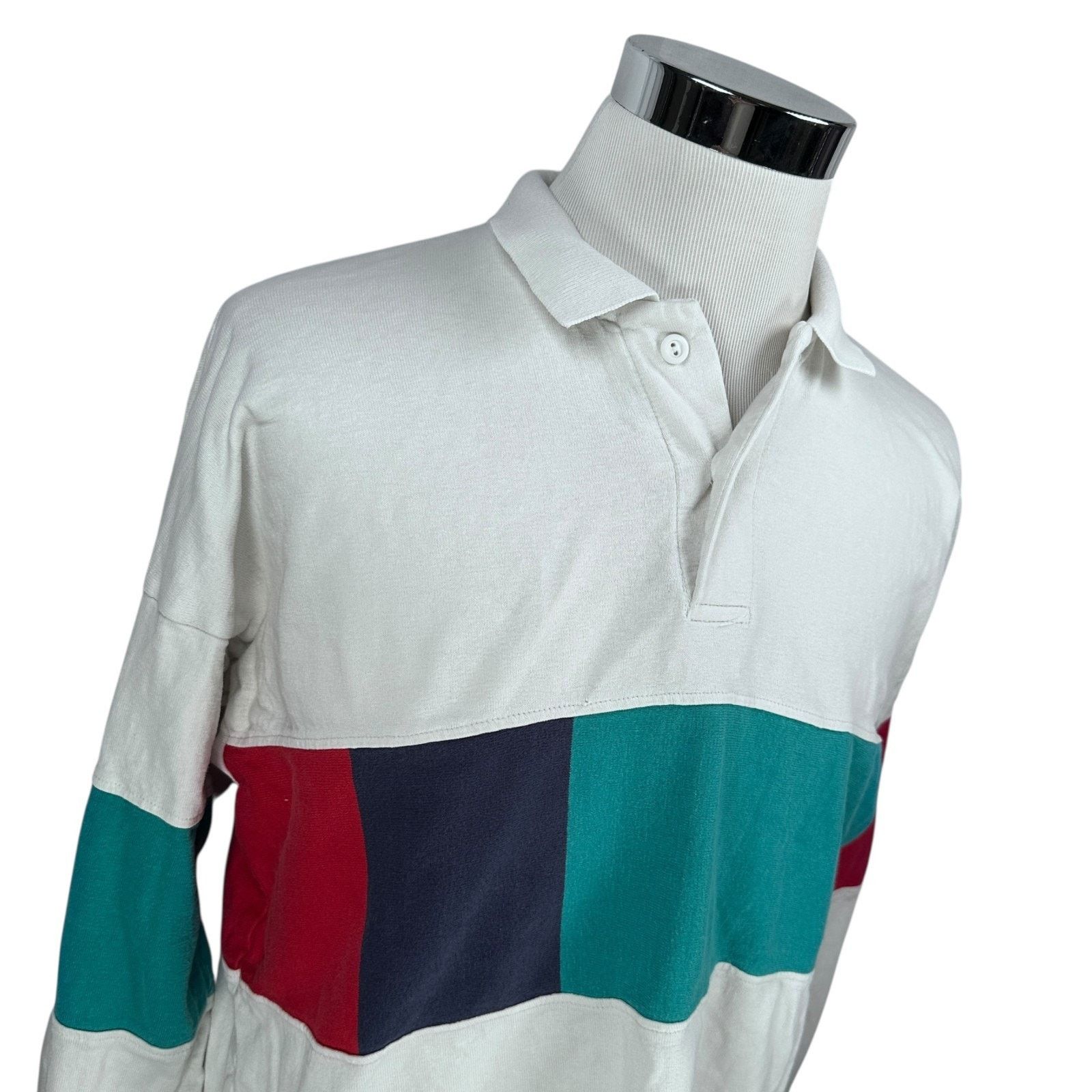 American Eagle Outfitters Vintage American Eagle Rugby Polo Shirt Men’s XL White Blue Size US XL / EU 56 / 4 - 2 Thumbnail