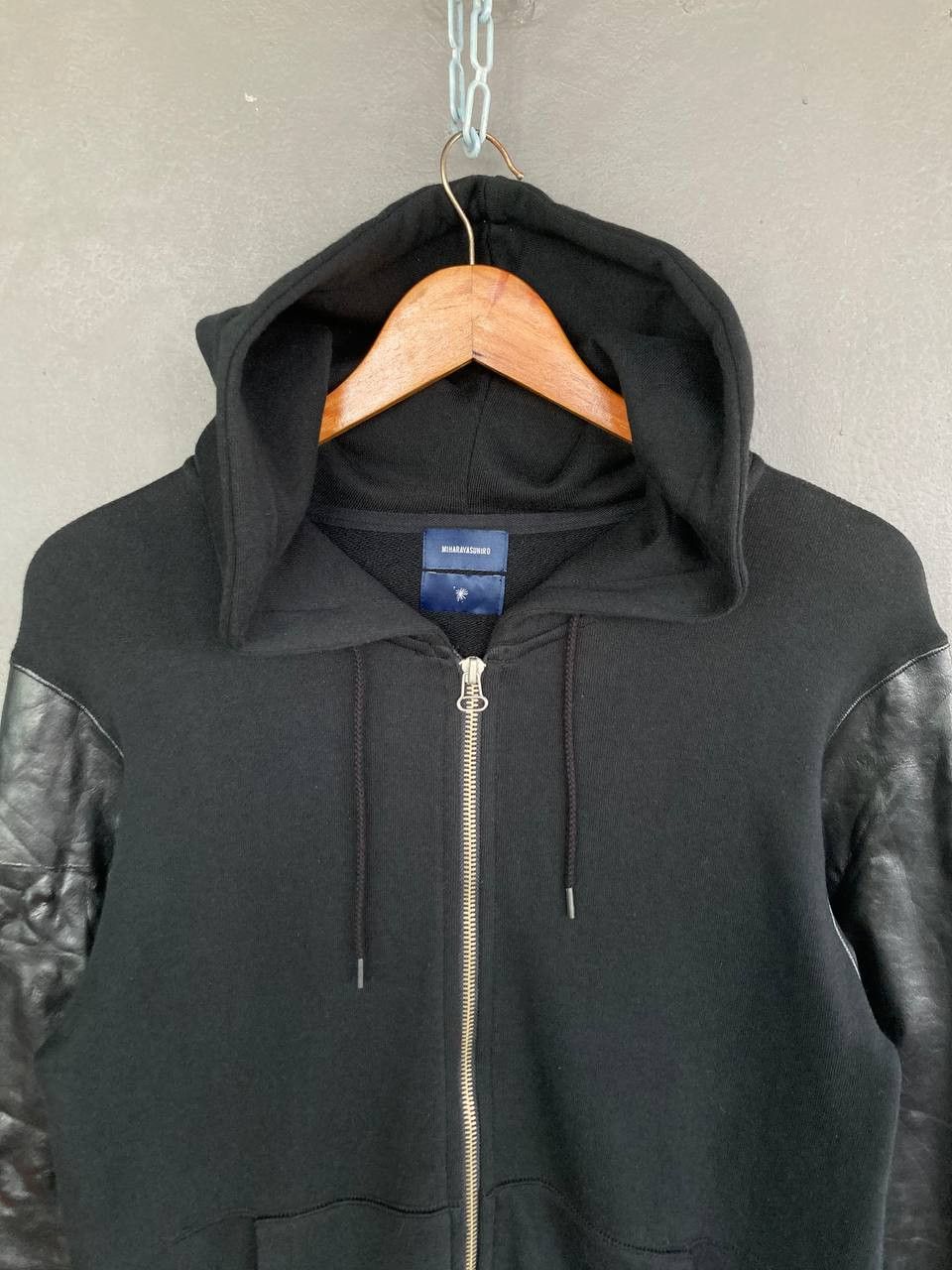 Maison MIHARA YASUHIRO MMY Faux Leather Sleeves Hoodie Size US M / EU 48-50 / 2 - 3 Thumbnail