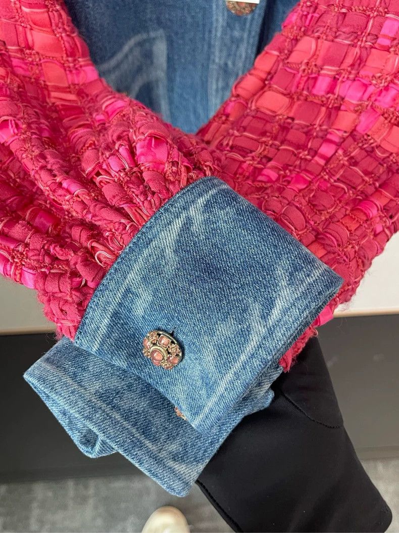 Chanel Chanel Washed denim four-pocket glazed button lantern sleev Size XXS / US 00 / IT 34 - 4 Thumbnail