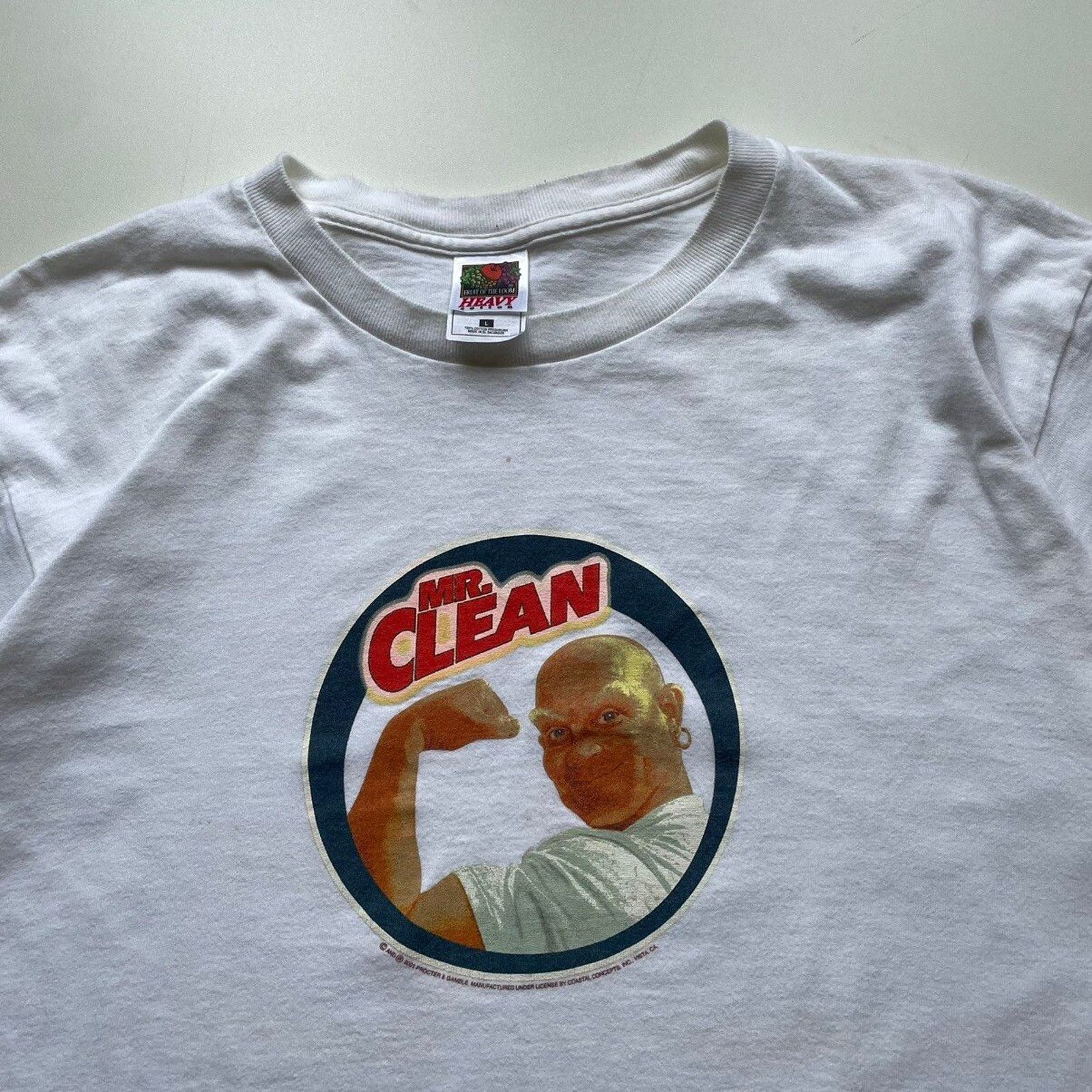 Fruit Of The Loom Vintage Y2K Mr. Clean Promo T Shirt Large White Funny Logo Size US L / EU 52-54 / 3 - 2 Thumbnail