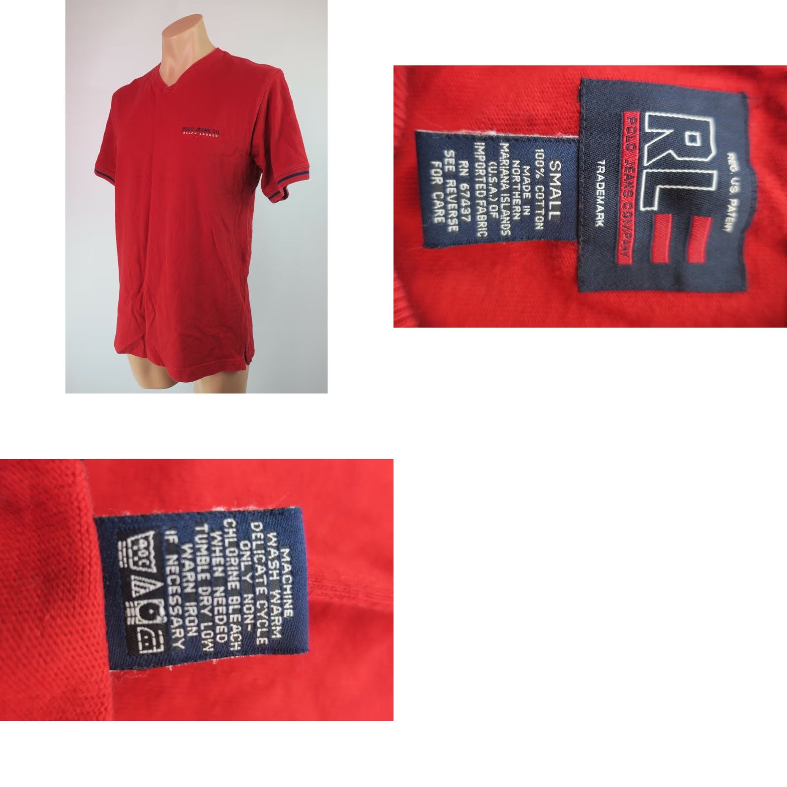Vintage VTG Polo Sport T Shirt Navy Red Ringer Ralph Lauren Polo Sport Shirt S Men Crew Neck 100% Cotton USA Vintage Graphic Tee Size US S / EU 44-46 / 1 - 8 Thumbnail