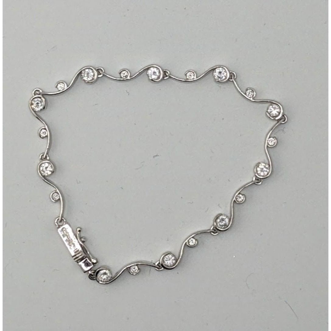 Other Vintage Whimsical Signed Sterling Silver & Cubic Zirconia Br Size ONE SIZE - 6 Thumbnail