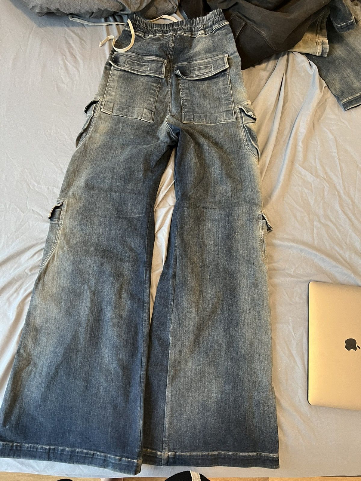 Rick Owens Drkshdw Rick Owens Double Jumbo Cargo Belas Pants Minearl Pearl Size US 28 / EU 44 - 2 Thumbnail