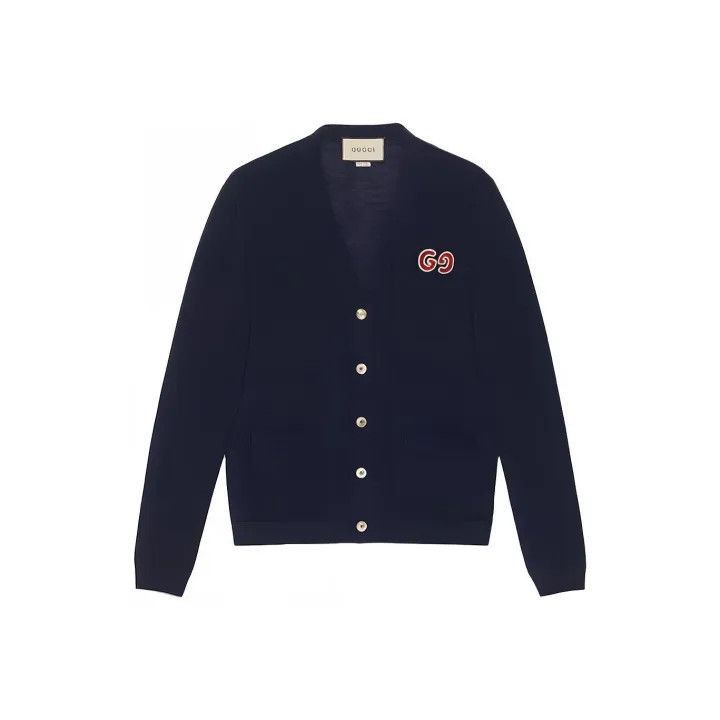 Other Gucci Gucci GG Embroidered Navy Long Sleeve Knit Sweater - Size US XL / EU 56 / 4 - 1 Thumbnail