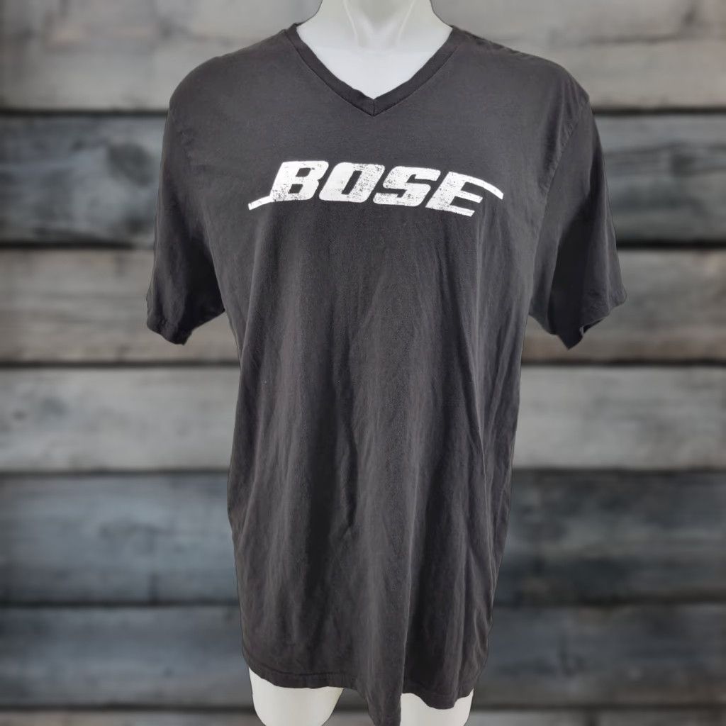 Vintage Bose Professional Speaker Audio Logo T-Shirt Men XL V-Neck Black District Short Sleeve Logo Cotton Shirt Size US XL / EU 56 / 4 - 1 Thumbnail
