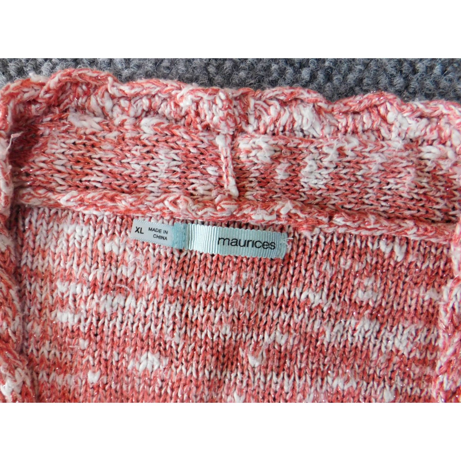 Vintage Maurices Womens Sweater Pullover Short Sleeve Crew Neck Pink XL Knit Stretch Bow Puff Sleeve Size XL / US 12-14 / IT 48-50 - 6 Thumbnail