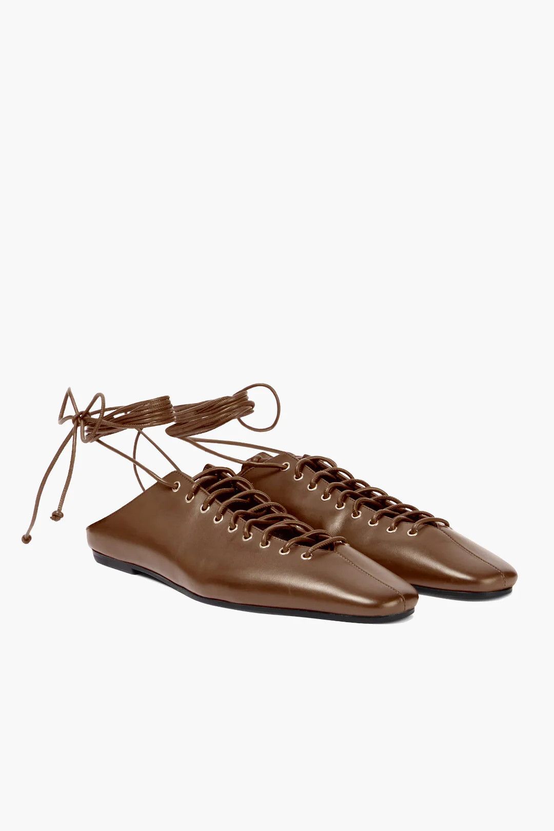Dries Van Noten og1mm0426 Leather Lace-Up Mules in Brown Size US 9 / IT 39 - 5 Thumbnail