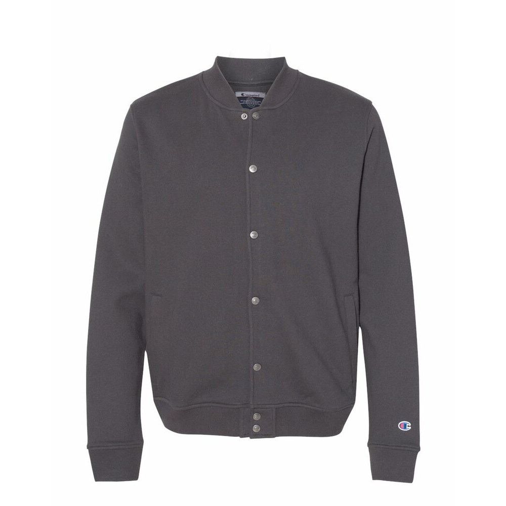 Champion Champio Medium Charcoal Gray SnapUp Athletic Bomber Jacket Size US S / EU 44-46 / 1 - 1 Thumbnail
