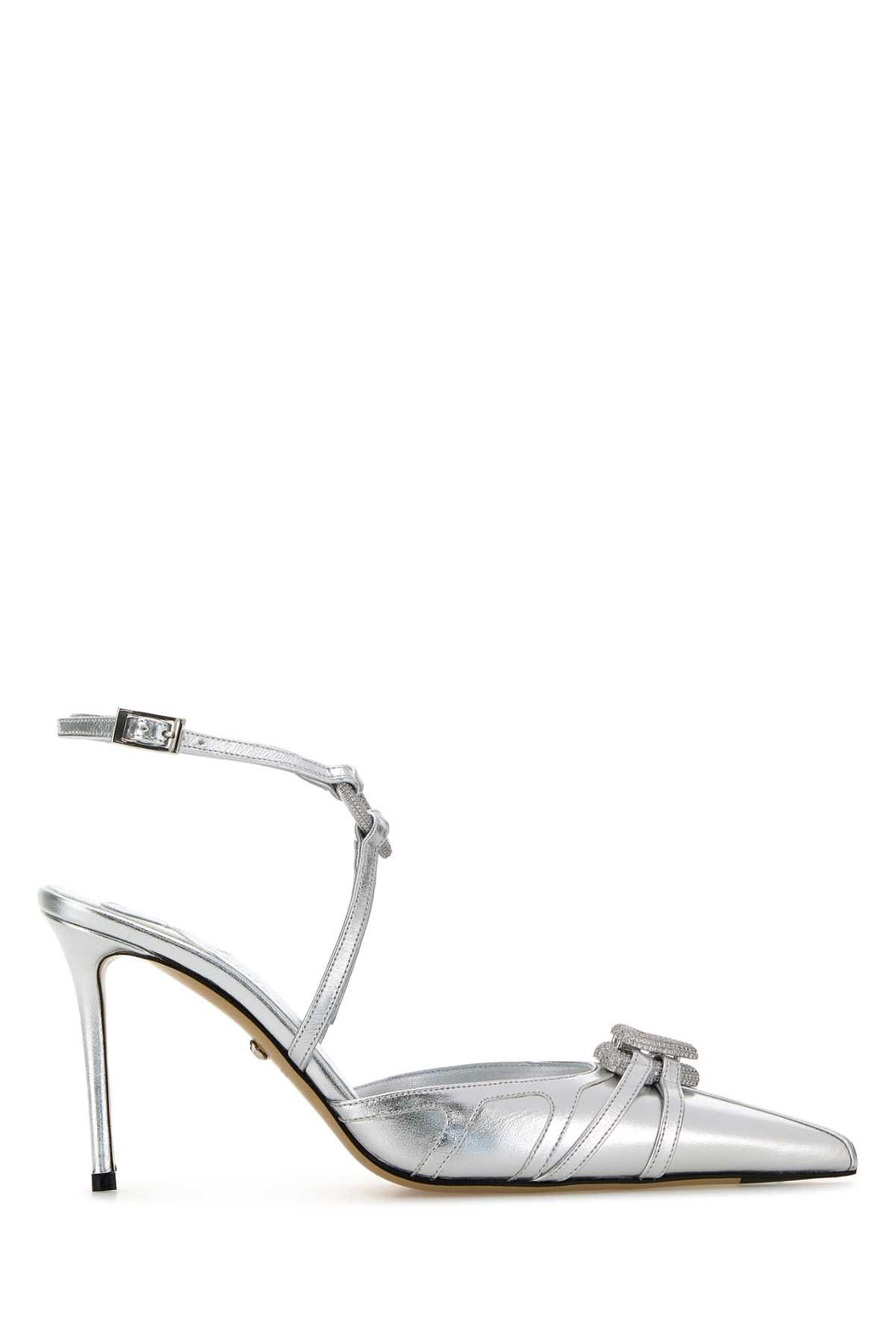 MACH & MACH Silver Nappa Leather Pumps Size US 6 / IT 36 - 1 Thumbnail