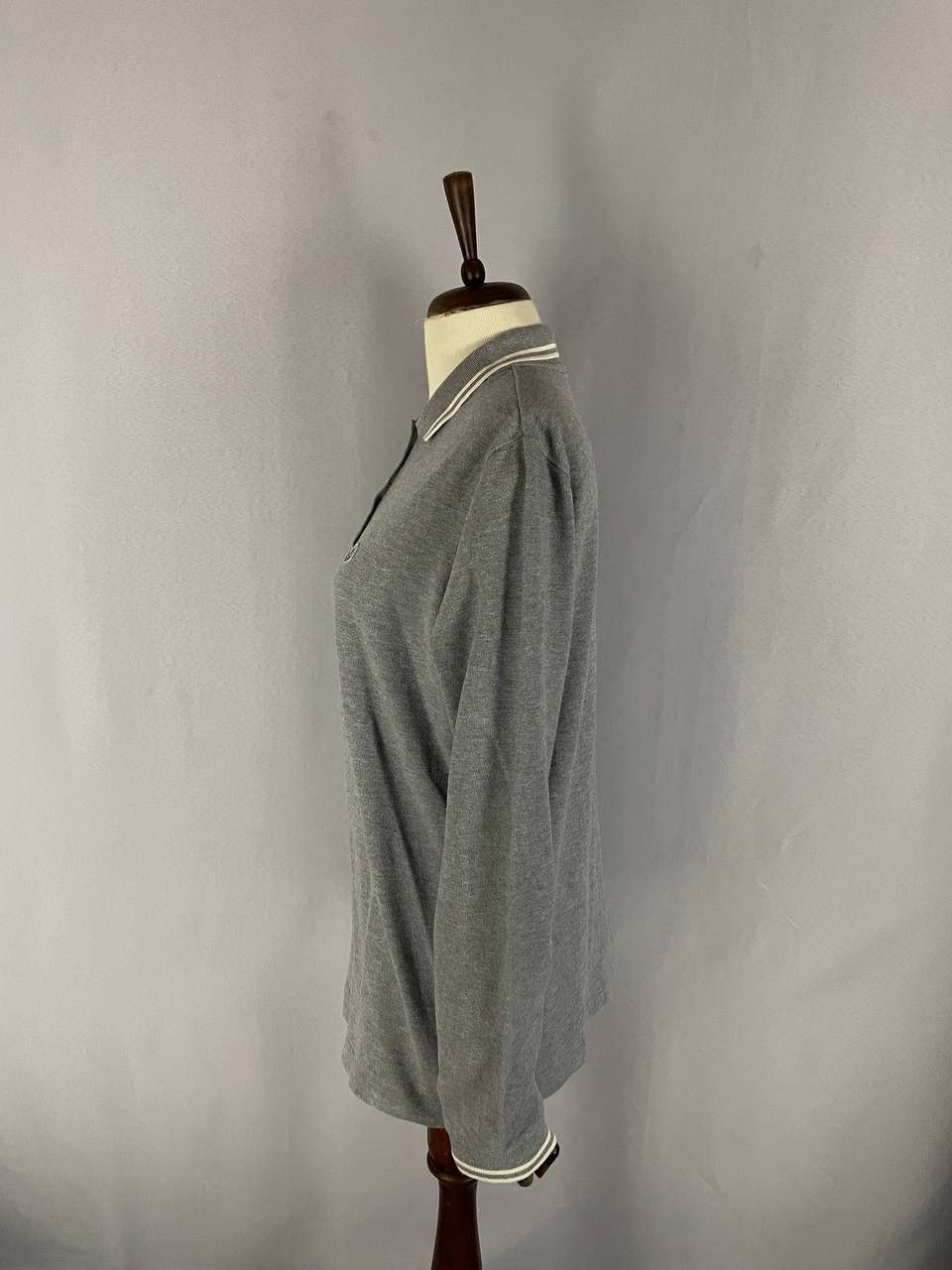 Moncler Moncler Polo Long Sleeve Grey Size US XL / EU 56 / 4 - 3 Thumbnail