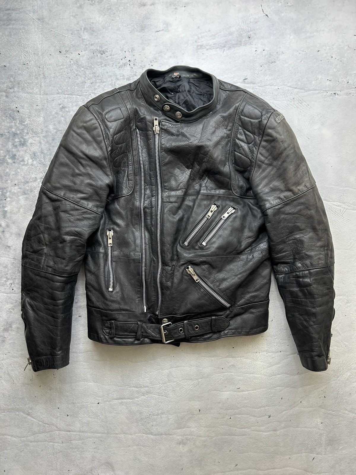 image of Leather Jacket x Vintage Avant Garde Leather Distressed Jacket in Black, Women's (Size XL)