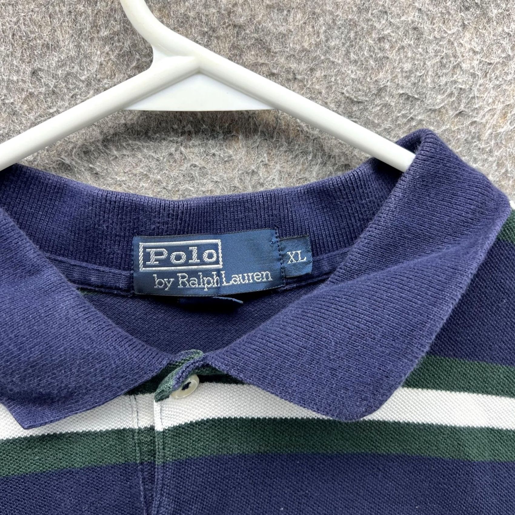 Polo Ralph Lauren VINTAGE Polo Ralph Lauren Polo Shirt Mens XL Blue Stripe Pony Casual Tall Size US XL / EU 56 / 4 - 3 Thumbnail