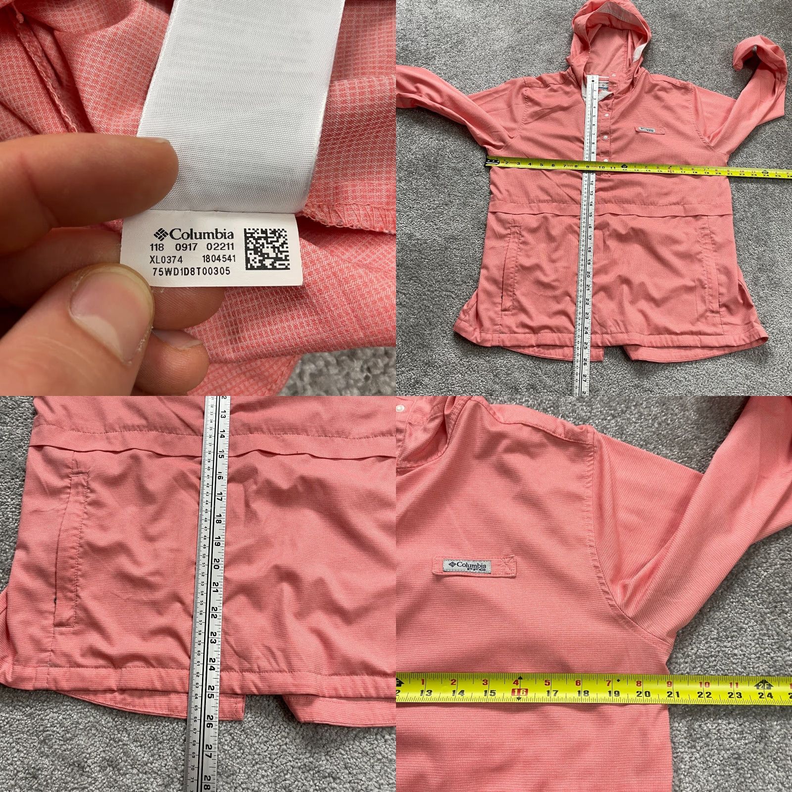 Vintage Columbia Tidal Tee Hoodie Windbreaker Jacket Mens Medium Peach Lightweight Snap Shirt Size US M / EU 48-50 / 2 - 8 Thumbnail