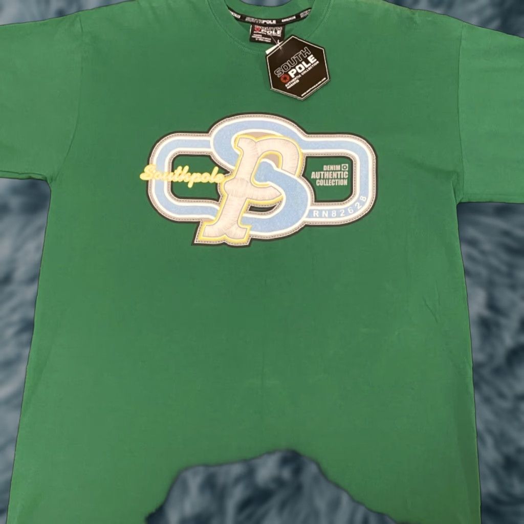 VINTAGE Southpole Logo Spell out Shirt Mens L NWT Green 90s Grunge Hip Hop Punk Skater Y2k Logo JNCO Ecko Theme Mens