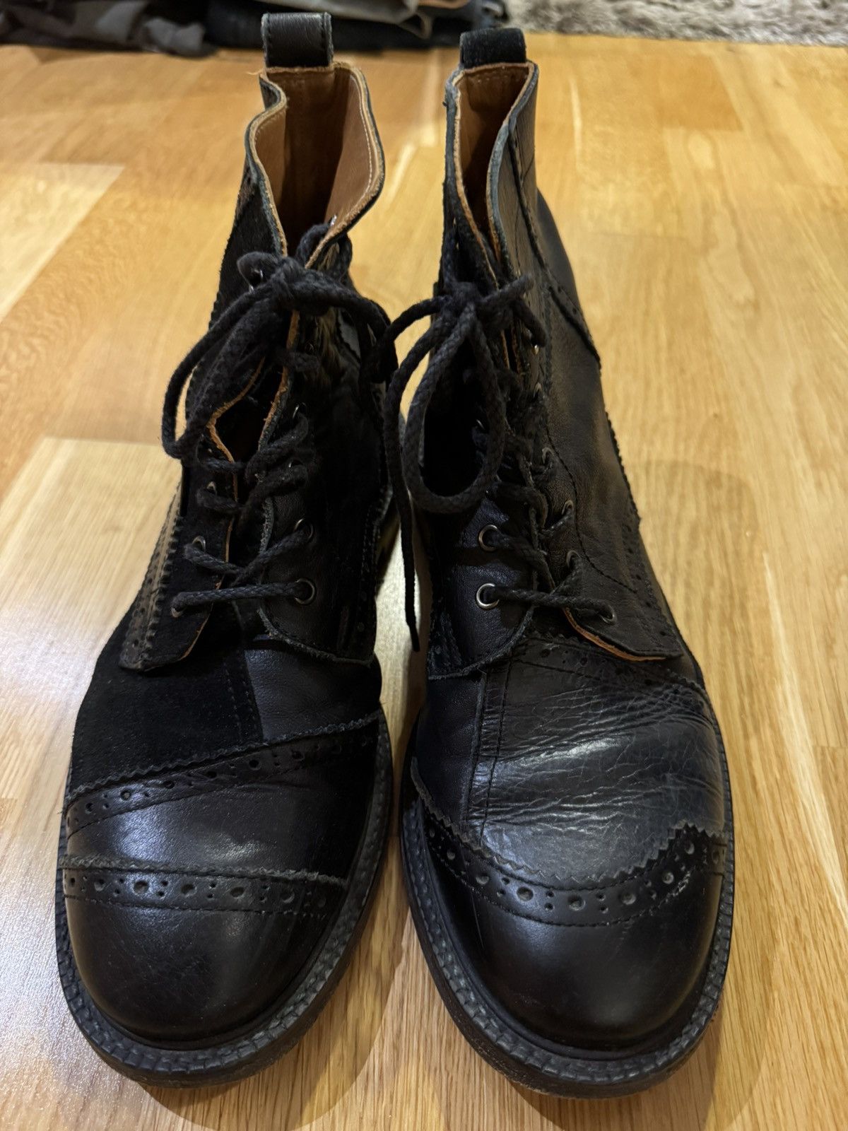 Junya Watanabe Junya Watanabe patchwork black leather boots Size US 10 / EU 43 - 3 Thumbnail