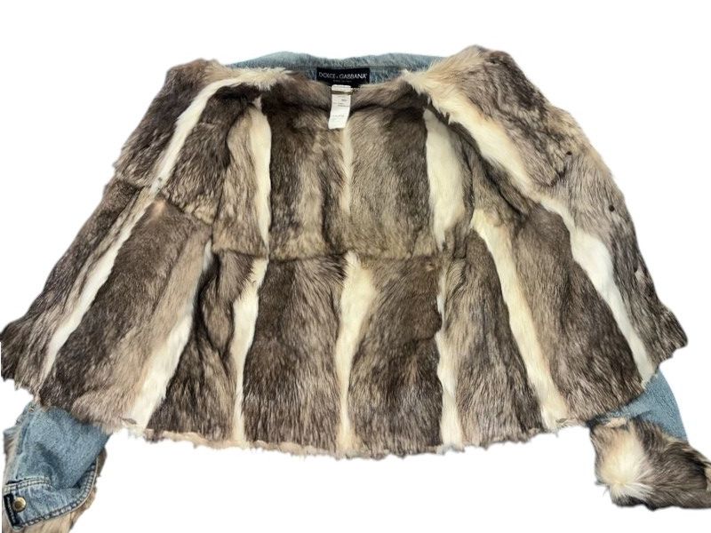 Dolce & Gabbana ARCHIVE VISCACHA FUR DENIM JACKET Size US L / EU 52-54 / 3 - 3 Thumbnail
