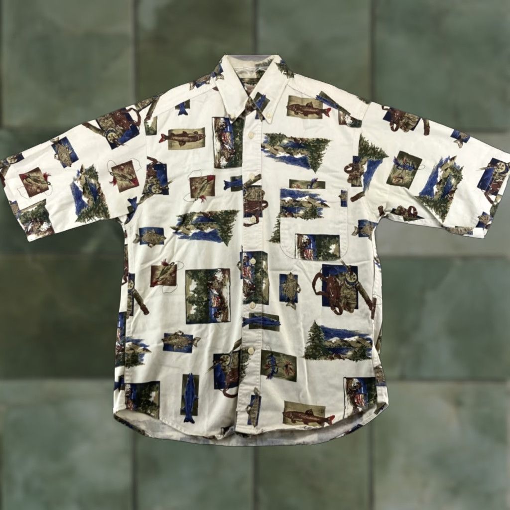Vintage VINTAGE Woolrich Short Sleeve Shirt Mens Small White Graphic Print Outdoor Fishing 90s Mens Size US S / EU 44-46 / 1 - 1 Thumbnail