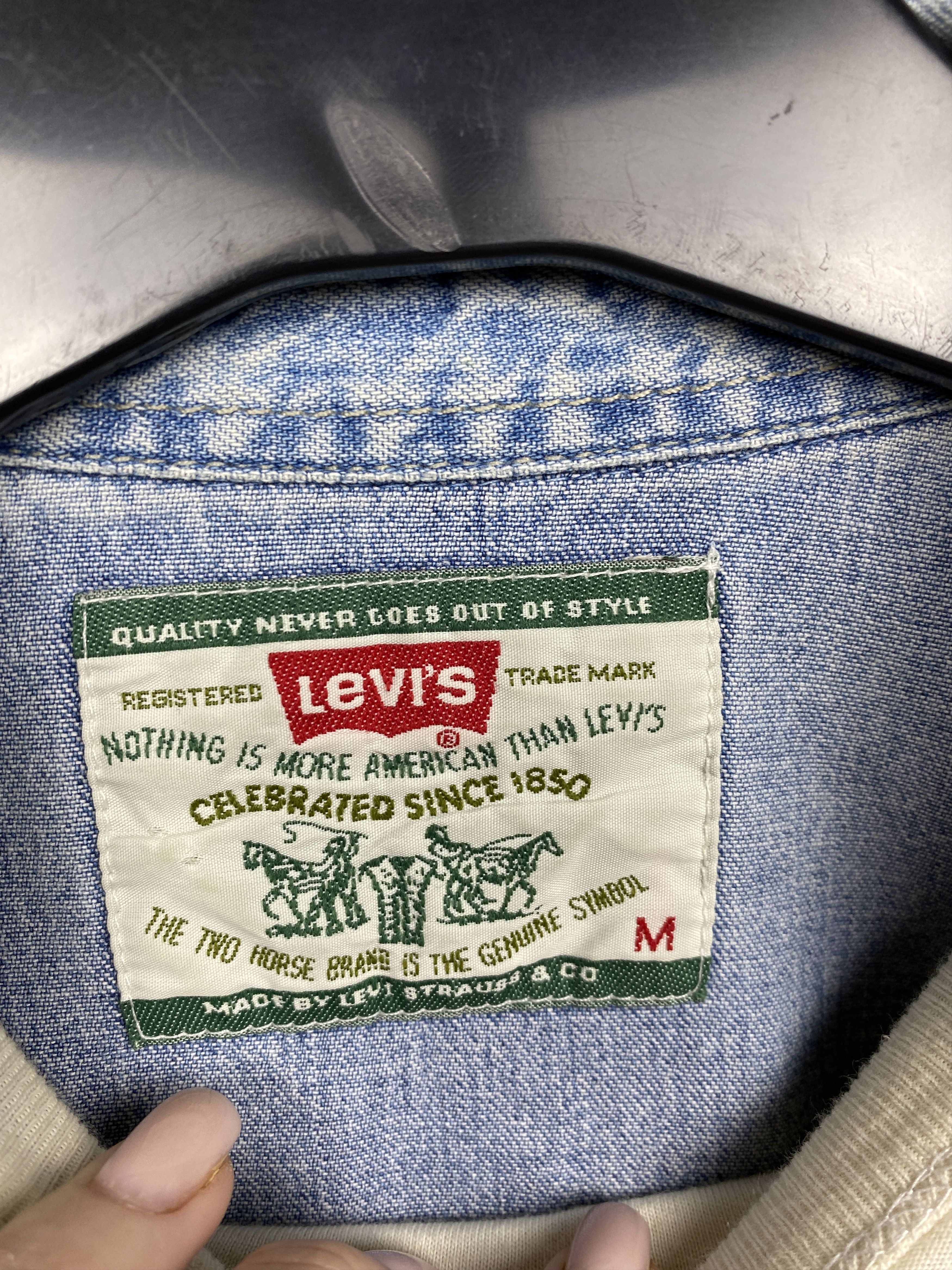 Levi's × Levi's Vintage Clothing × Vintage Levi's 90s Vintage Mens Denim Shirt Jeans Size US M / EU 48-50 / 2 - 4 Thumbnail