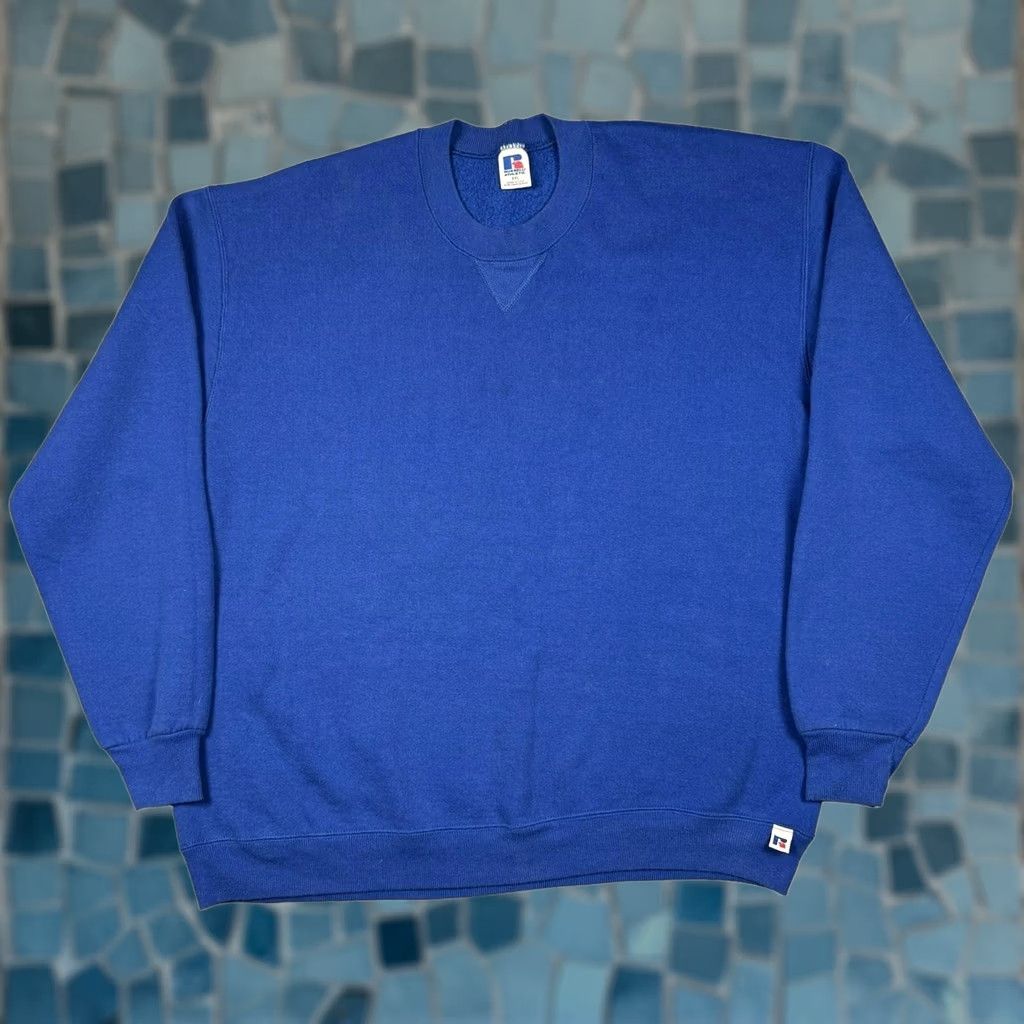 Russell Athletic VINTAGE Russell Sweatshirt Men 2XL USA Made Blue Pullover Fleece Crewneck Sweatshirt Men's Size US XXL / EU 58 / 5 - 1 Thumbnail