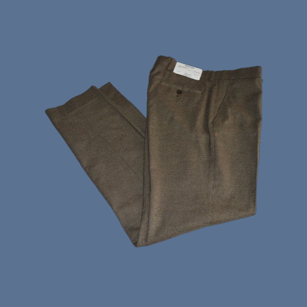Kenneth Cole NWT Kenneth Cole Techni-Cole Pants Brown Houndstooth Slim Straight Zip Front Dress Pants Mens 40 Size US 40 / EU 56 - 1 Thumbnail