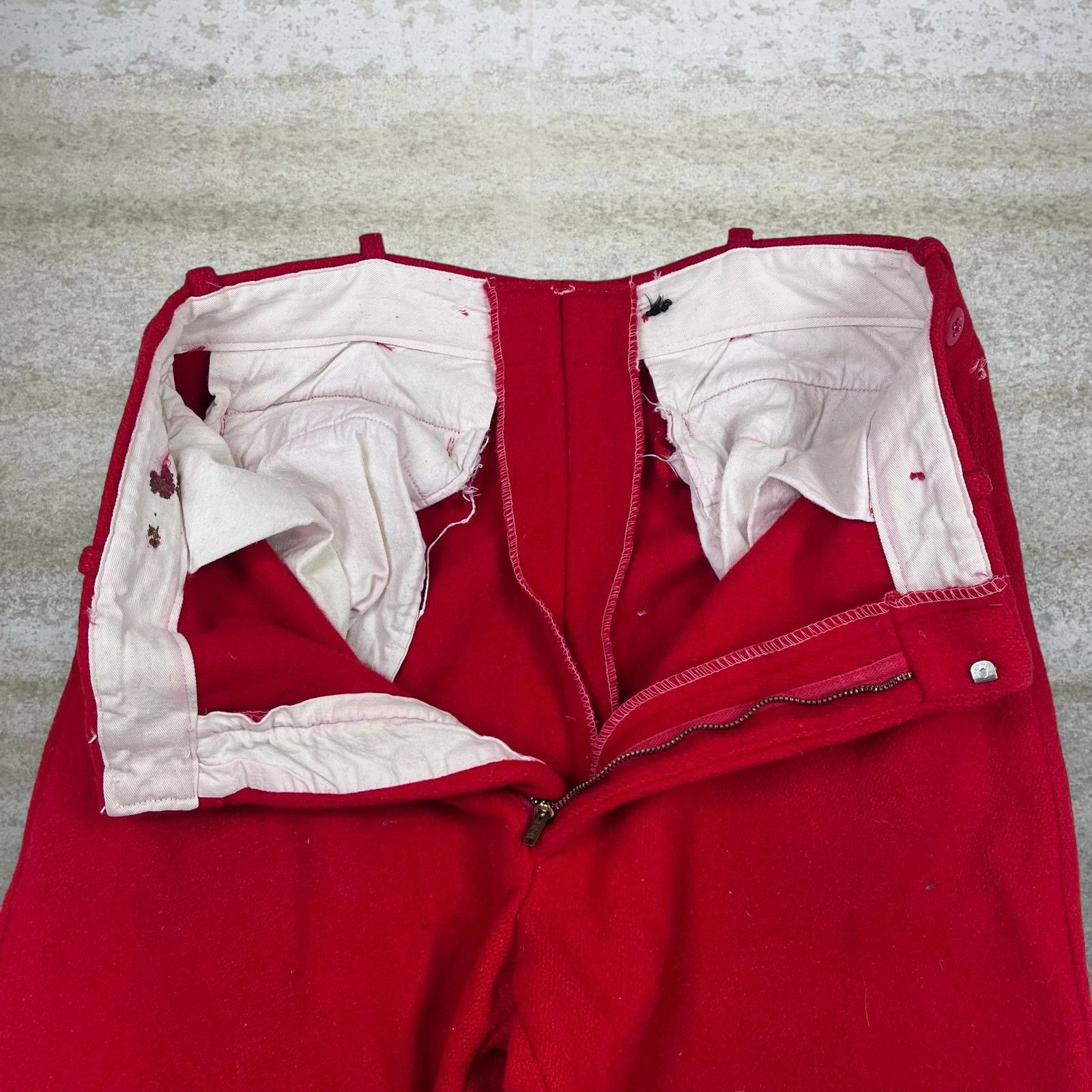 Vintage True Vintage 70s Wool Pants 32x30 Baggy Fit Crimson Red Size US 32 / EU 48 - 4 Thumbnail