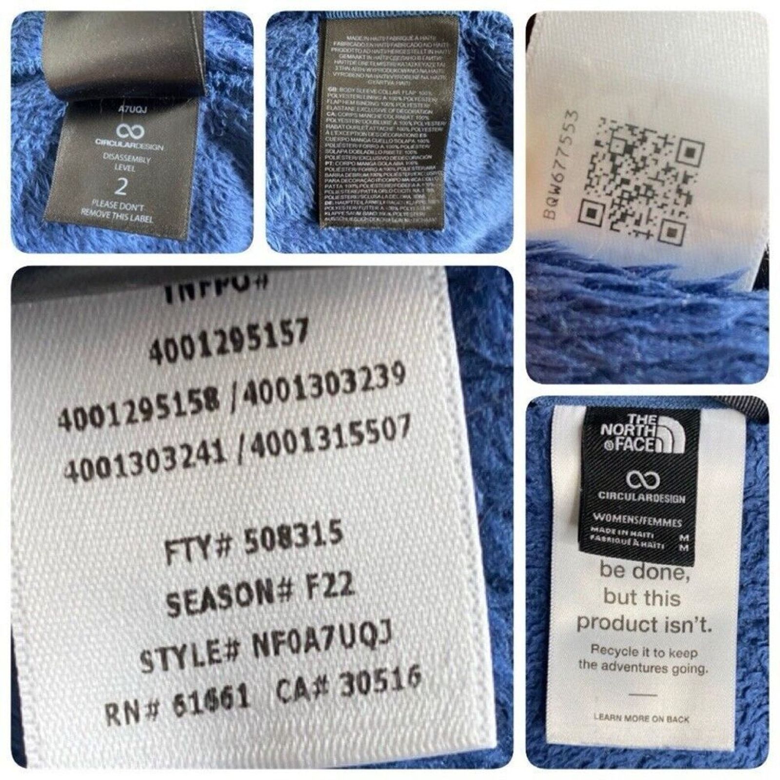 The North Face The North Face Circular Size M Osito Full Zip Jacket-Blue- Size M / US 6-8 / IT 42-44 - 7 Thumbnail
