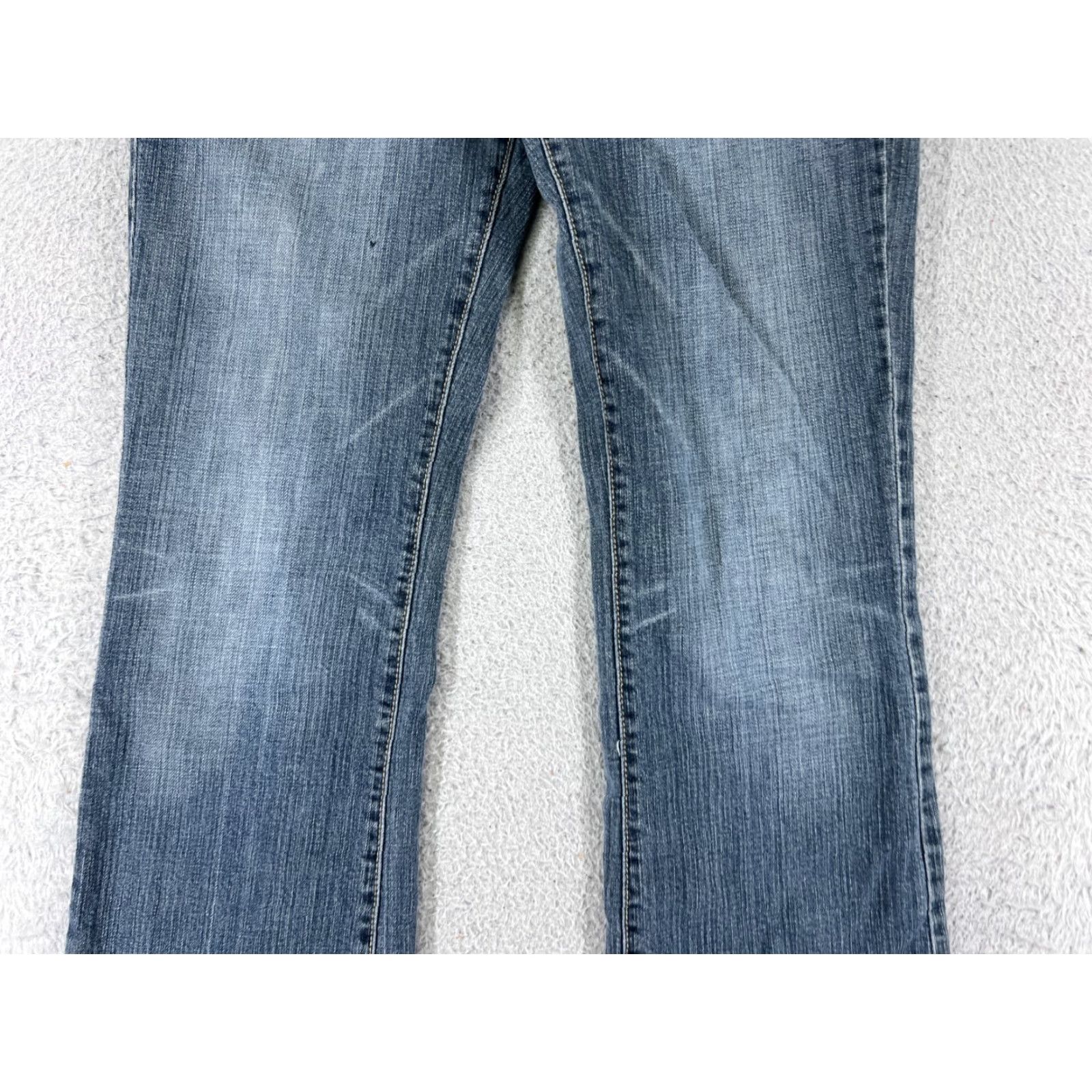 Denime Womens Jeans Denim Blue 27x31 27 Flared Low Rise Medium Wash Embroidered Pants Size 27" / US 4 / IT 40 - 5 Thumbnail