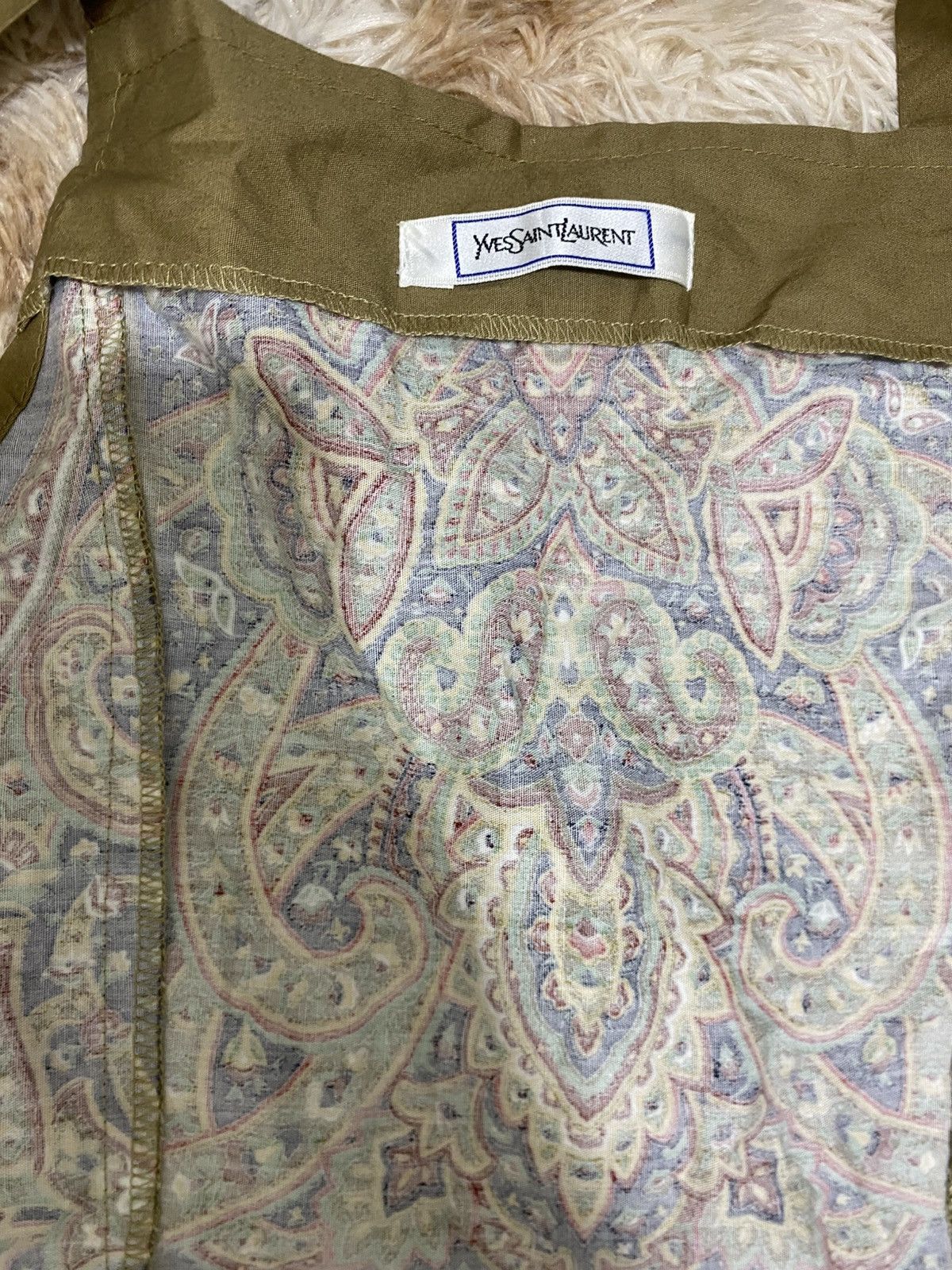 Yves Saint Laurent YSL Vintage Batik-Style Apron – Made in Japan Rare ELK Label Size ONE SIZE - 5 Thumbnail