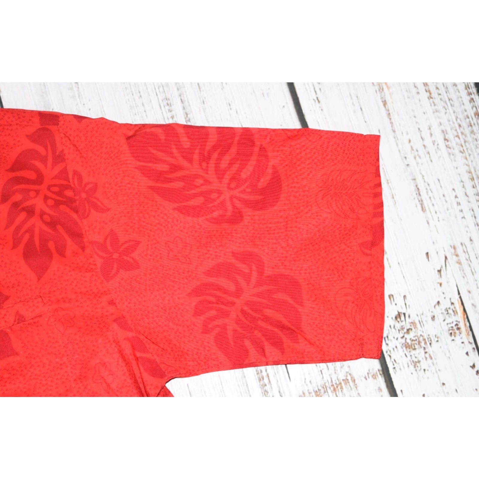 Vintage VINTAGE Royal Creations Shirt Mens Regular 40 Red Palm Leaf Hawaiian Button-Up Short Sleeve Beach 90s Mens Size US L / EU 52-54 / 3 - 3 Thumbnail