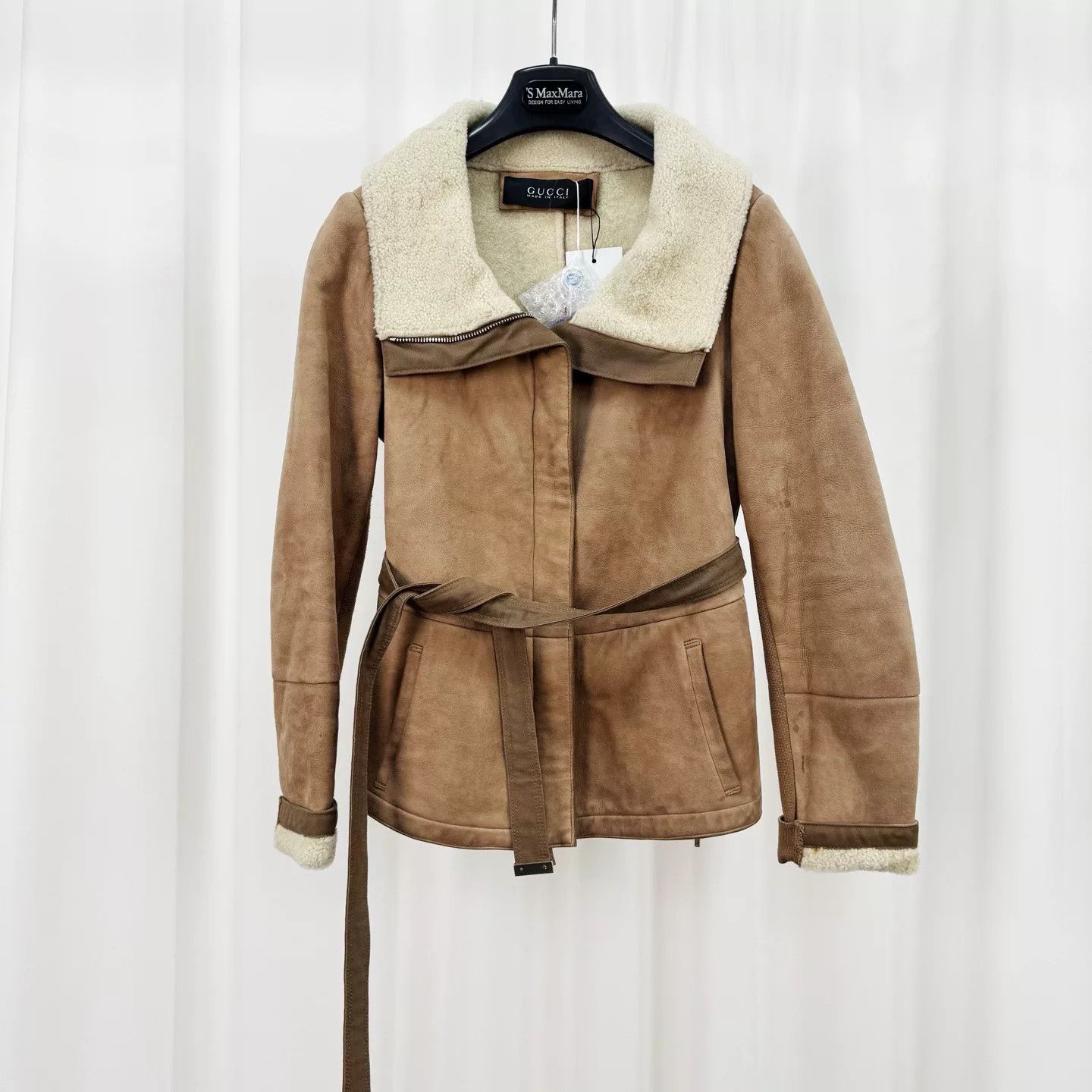 Gucci gucci shearling leather zip jacket Size S / US 4 / IT 40 - 1 Thumbnail