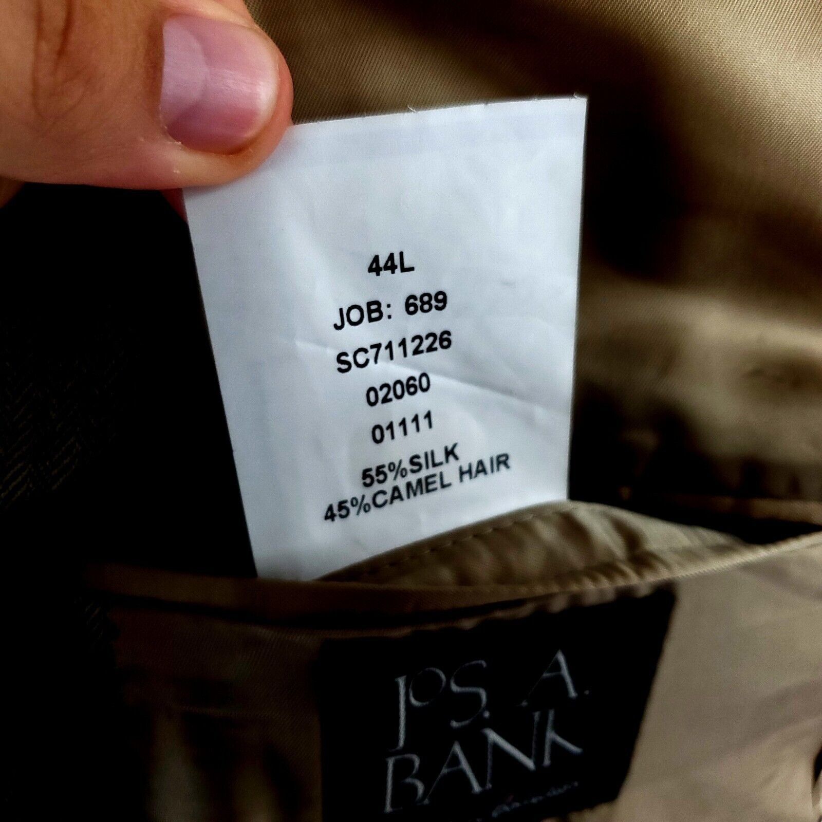 Jos. A. Bank Jos A Bank Signature Camel Hair Silk 2 Button Sport Coat 44L Size 44L - 9 Thumbnail