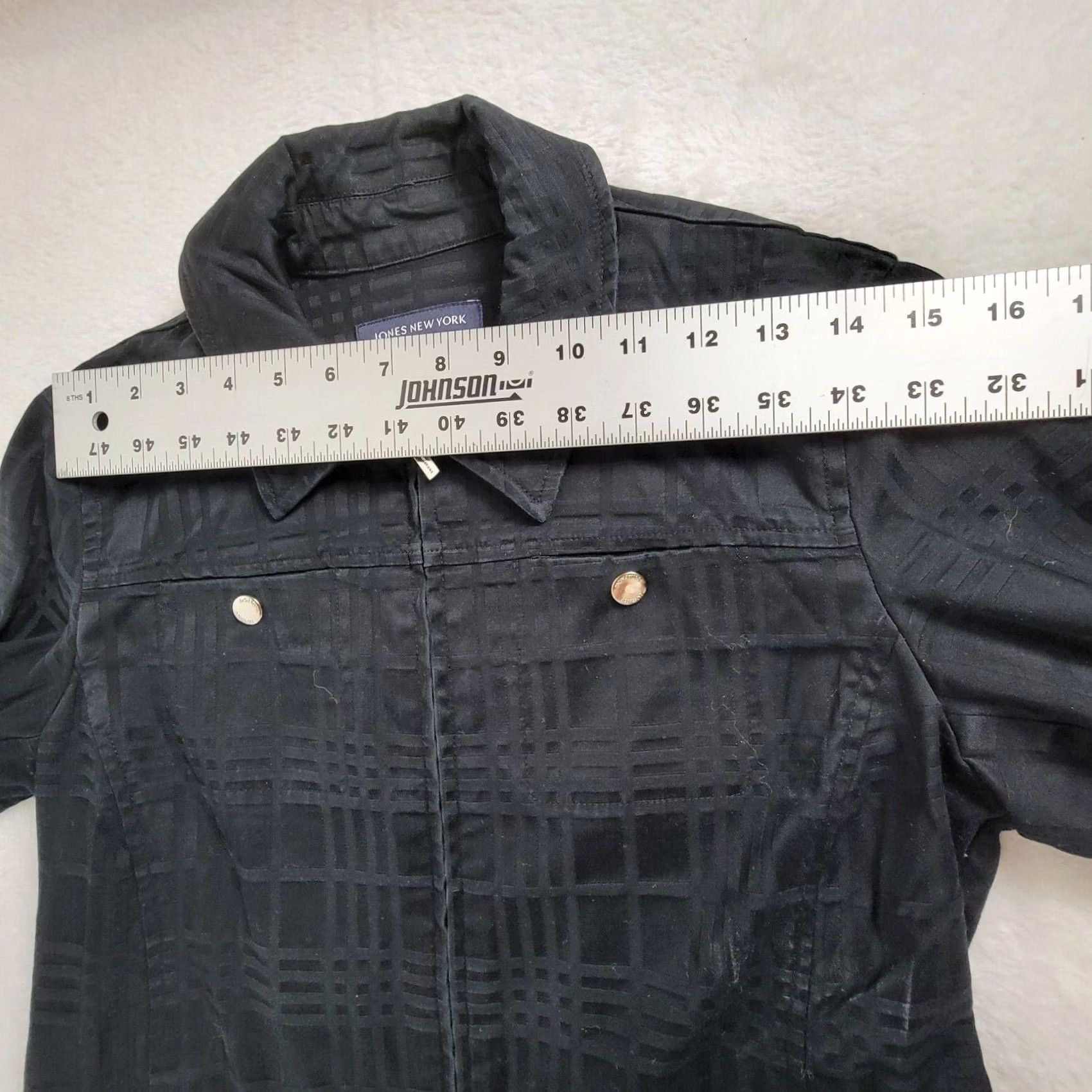 Jones New York Jones New York Signature Womens Black Plaid Zip Up Collared Sport Jacket Small Size S / US 4 / IT 40 - 5 Thumbnail