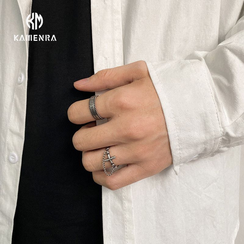 Jewelry Punk Jewelry Rings Open Size Chrome Ring (Size 7-13) Size ONE SIZE - 3 Thumbnail