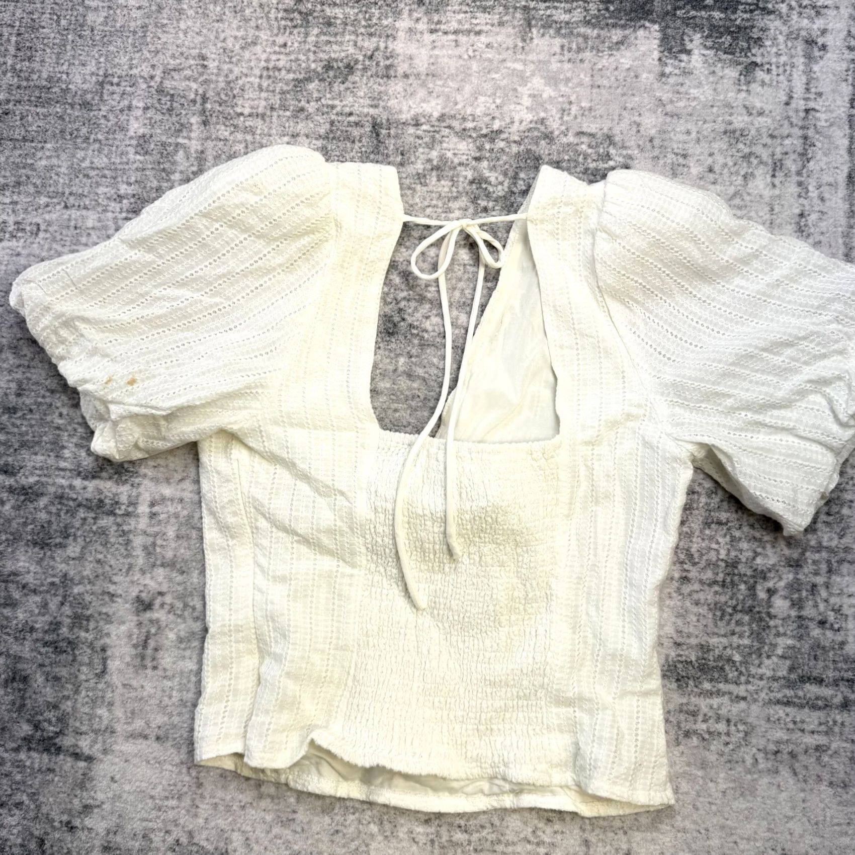ASTR The Label ASTR The Label Top Women Medium White Sweetheart Puff Sleeve Blouse Size M / US 6-8 / IT 42-44 - 3 Thumbnail