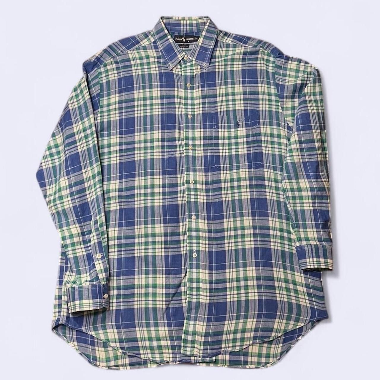 Polo Ralph Lauren VINTAGE Polo by Ralph Lauren Blake 90s Blue Plaid Shirt XL Size US XL / EU 56 / 4 - 4 Thumbnail