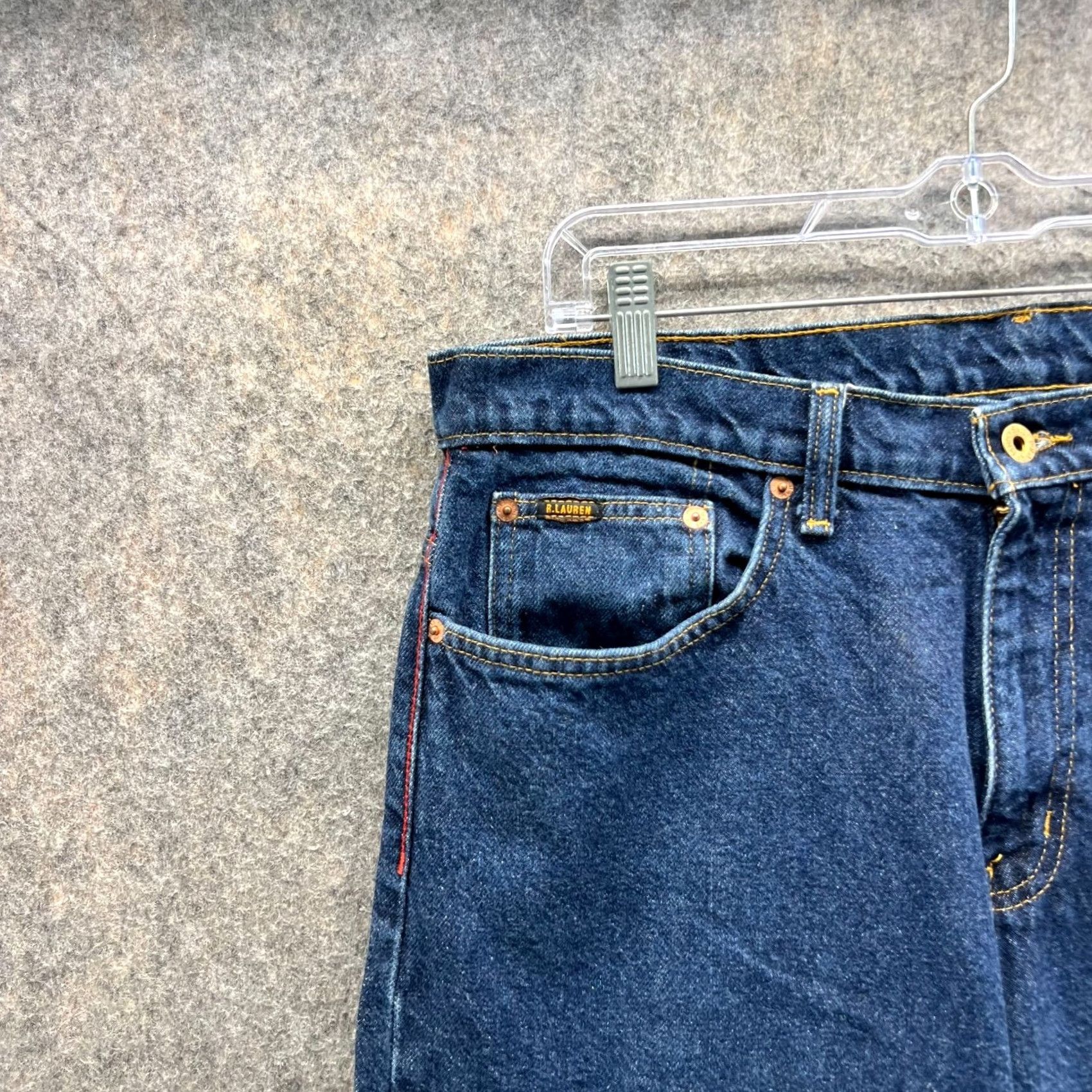Ralph Lauren VINTAGE Ralph Lauren Jeans Men 34x30 Denim Cotton Straight Fit Blue 30 Inseam Regular Rise Mid 10-12 in Pockets Buttons Size 34 MENS Jeans Size US 34 / EU 50 - 6 Thumbnail