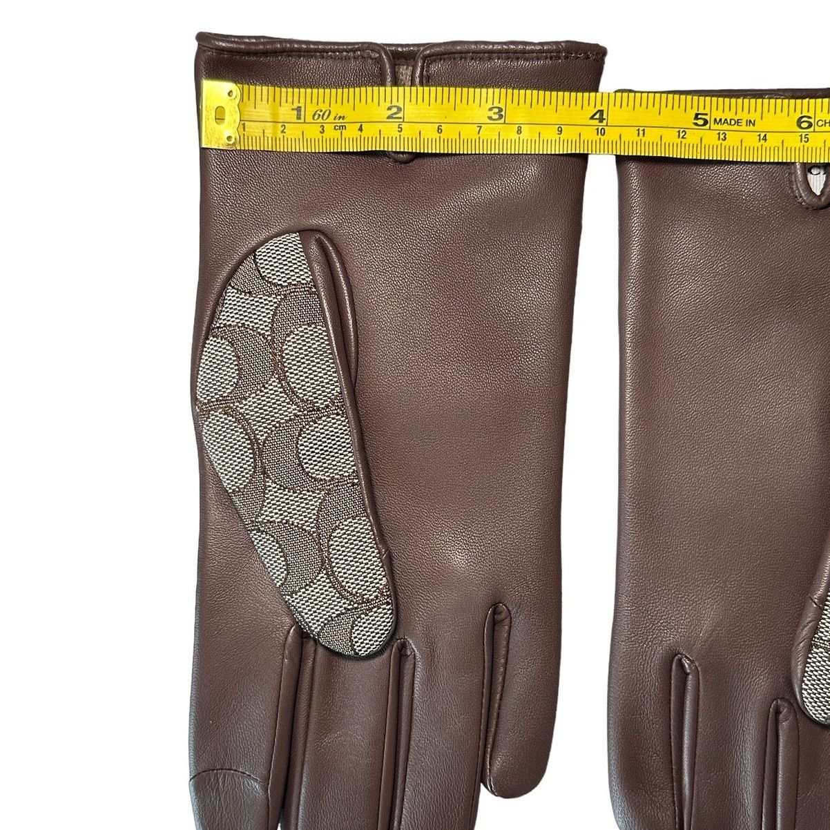 Coach Coach Women Signature Jacquard And Leather Tech Gloves 7.5 Size ONE SIZE - 8 Thumbnail