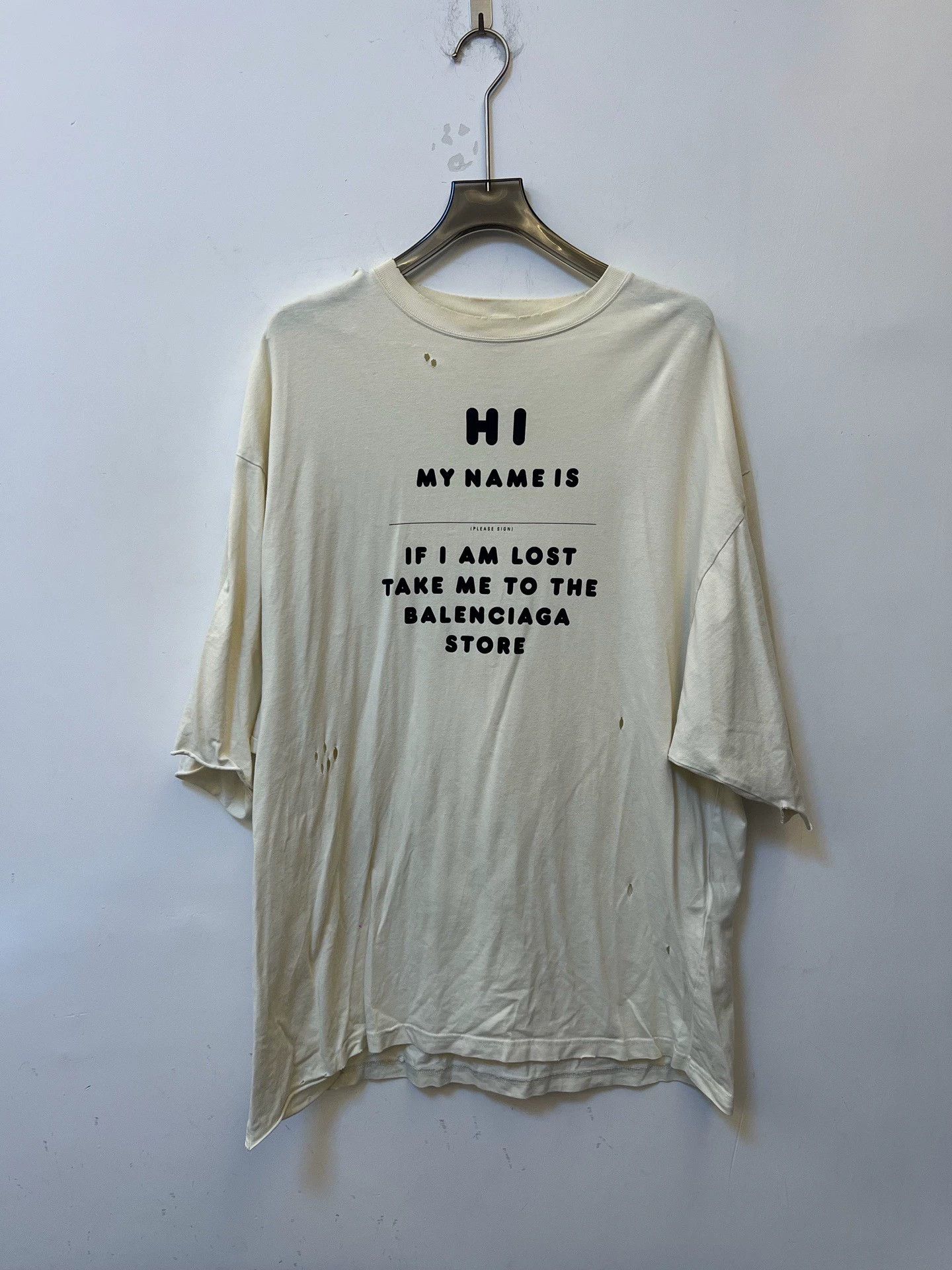 Balenciaga Balenciaga “Hi My Name Is” Oversized Tee | Grailed