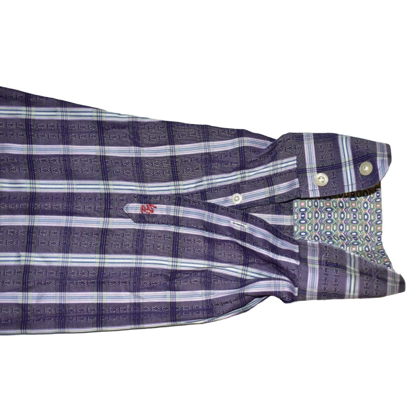 Robert Graham ROBERT GRAHAM Purple Plaid Embroidered Long Sleeve Shirt XL Size US XL / EU 56 / 4 - 7 Thumbnail