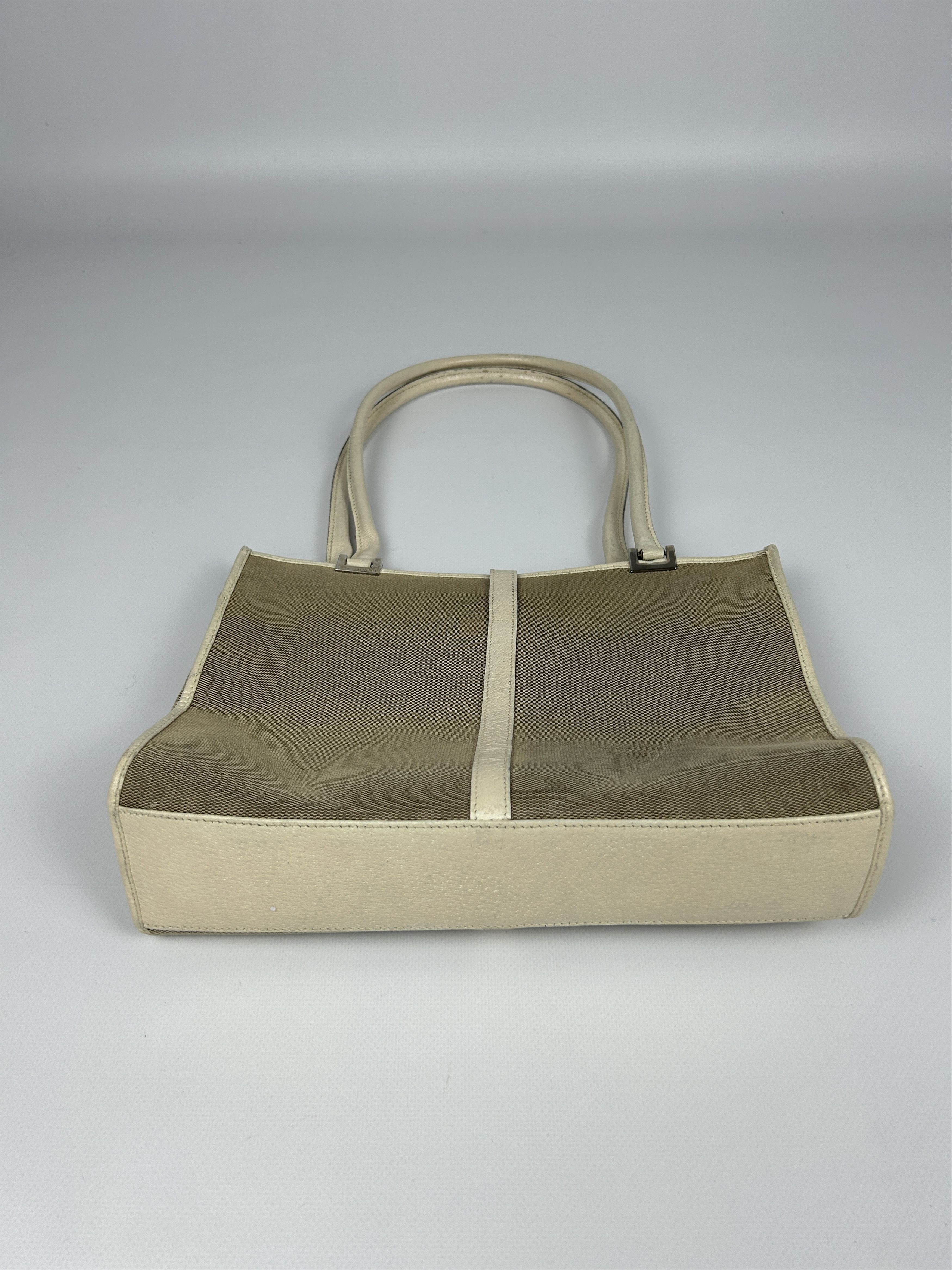 Gucci Vtg Gucci jackie line canvas tote bag with leather trim Size ONE SIZE - 5 Thumbnail